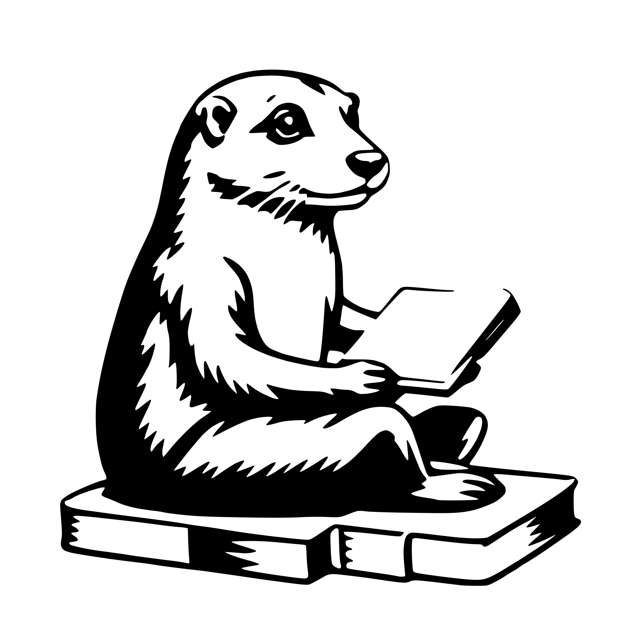 AI-generated SVG of 'otter with book'