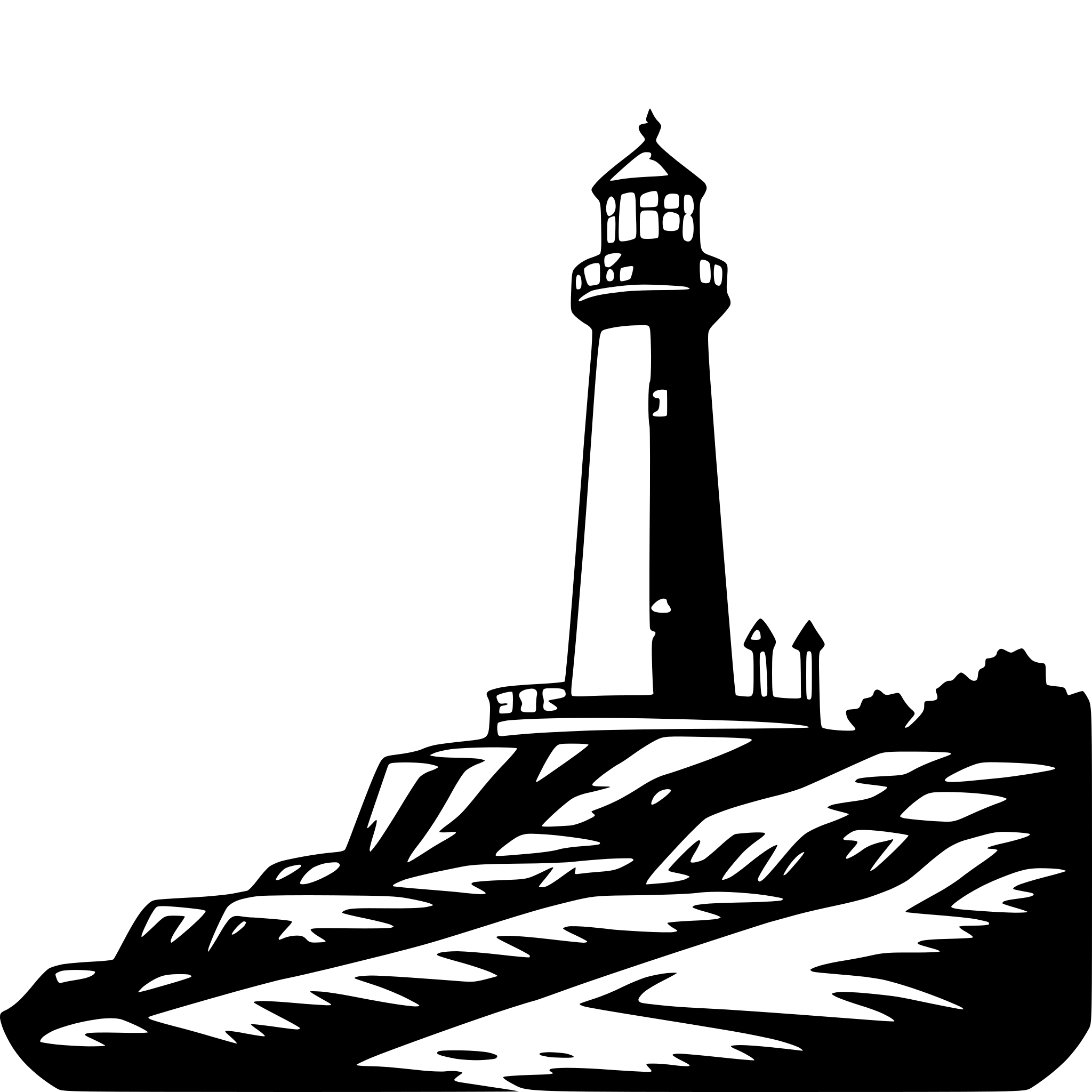 AI-generated SVG of 'lighthouse on a cliff'