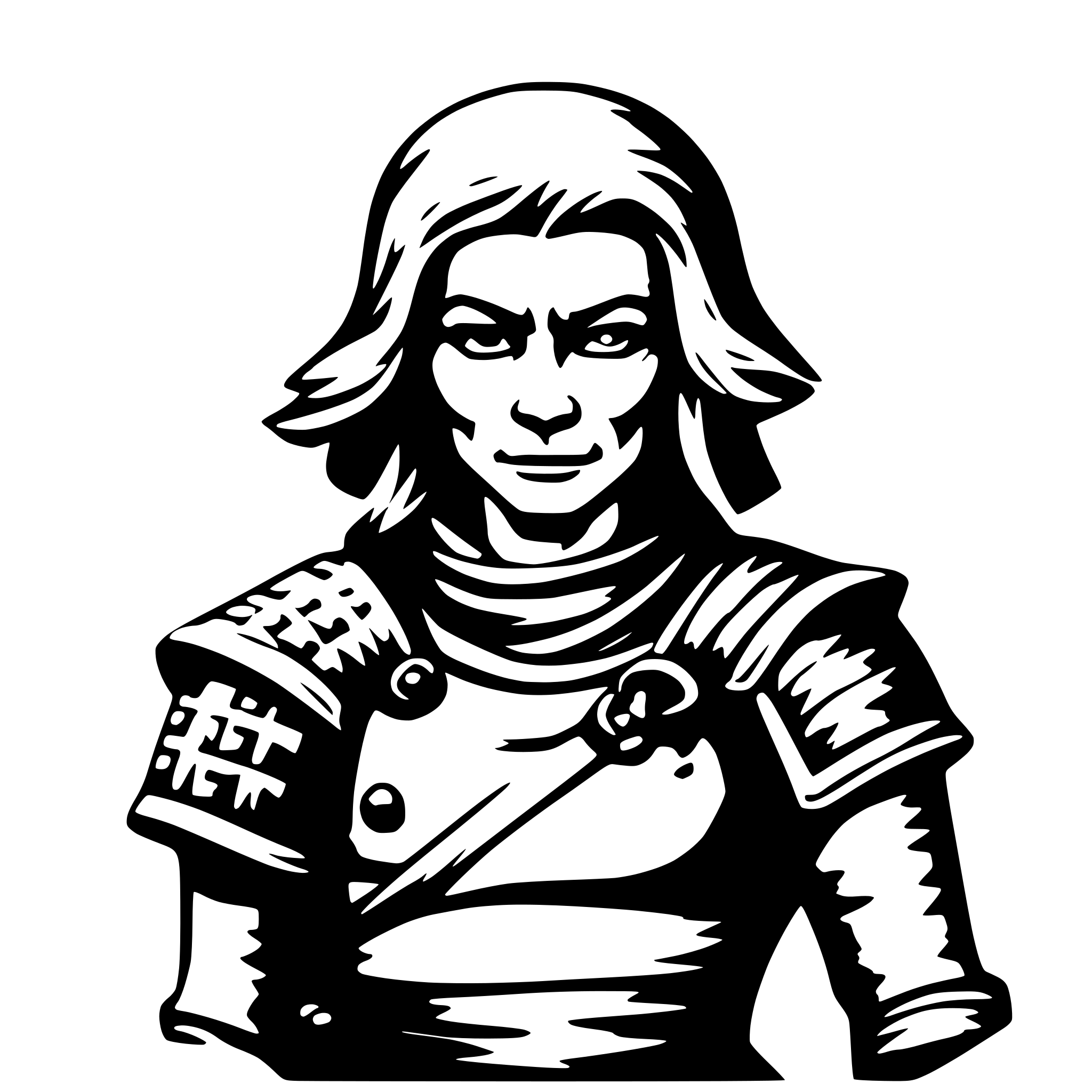 AI-generated SVG of a old samurai