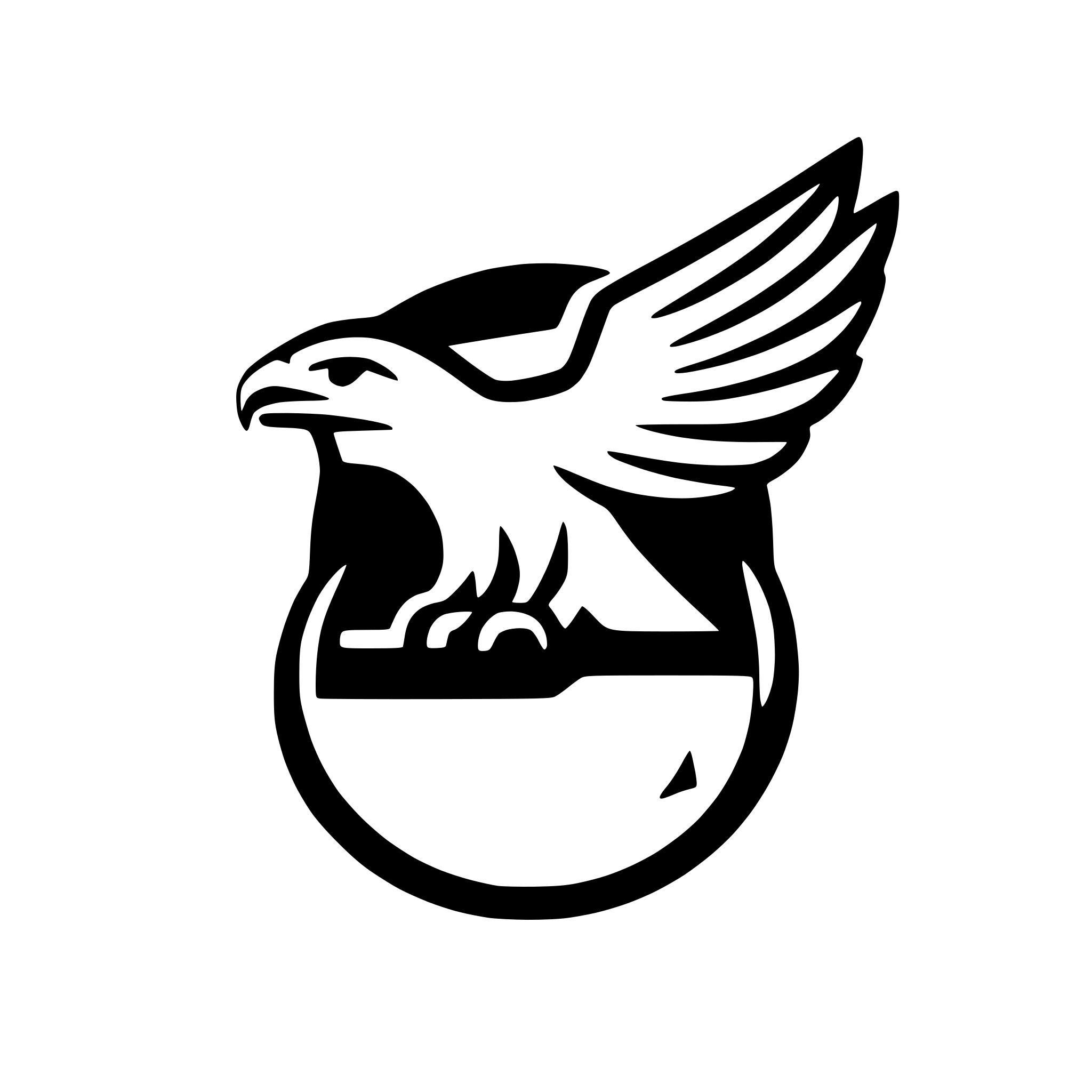 AI-generated SVG of a minimalist eagle in flight