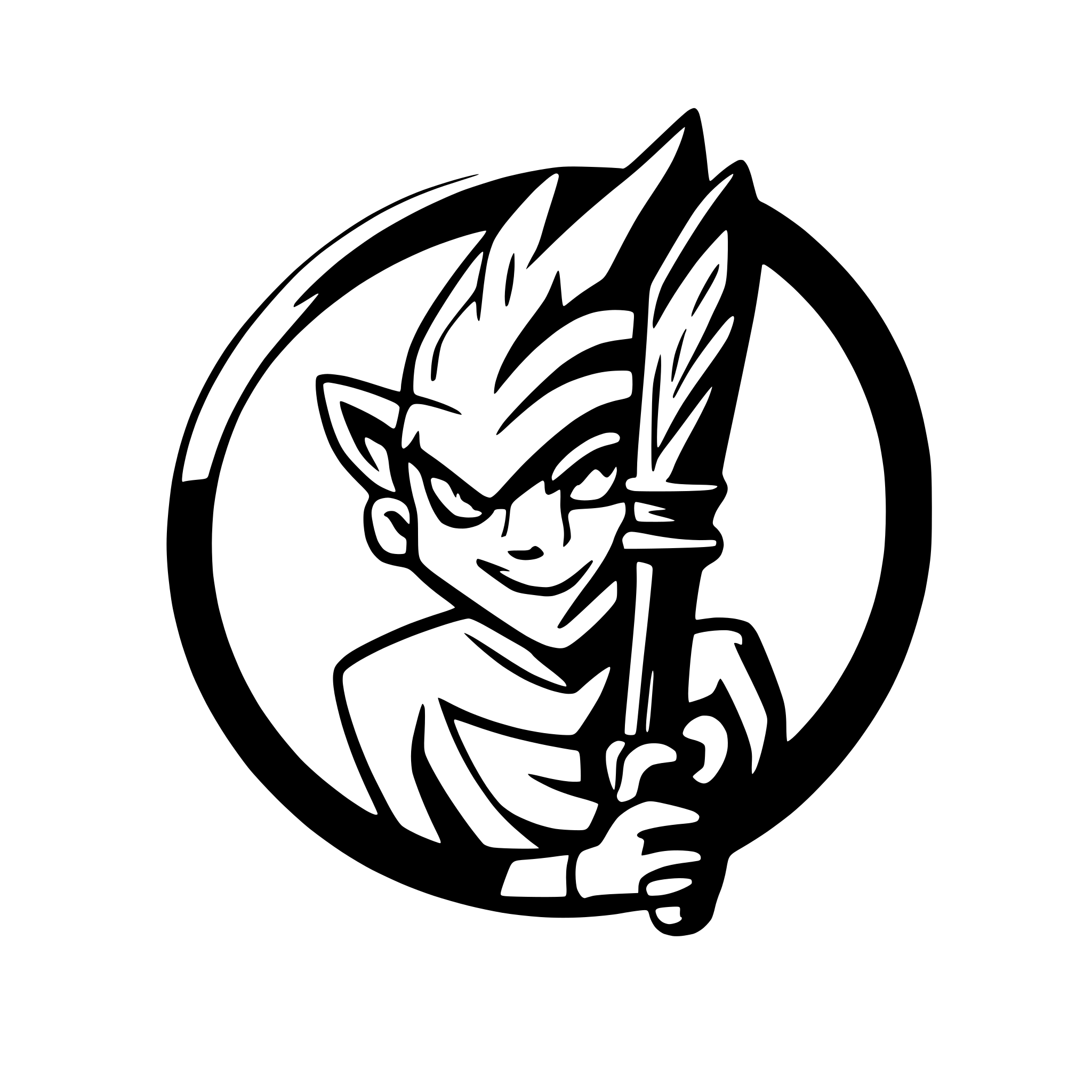AI-generated SVG of 'goblin holding a brush'