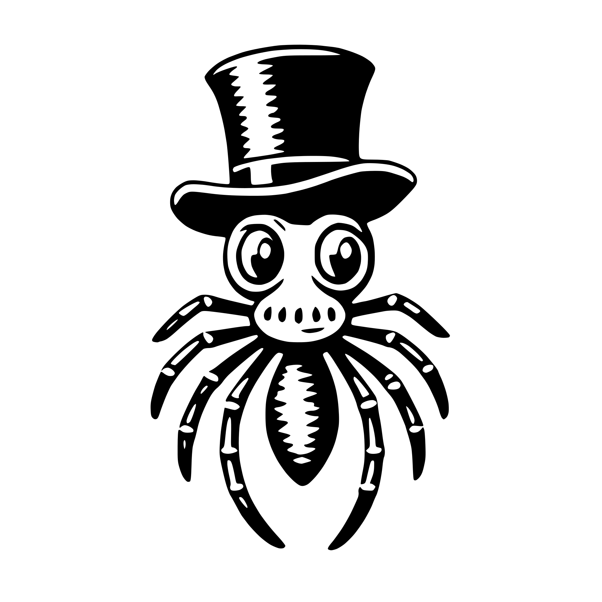 AI-generated SVG of 'tarantula with top hat'