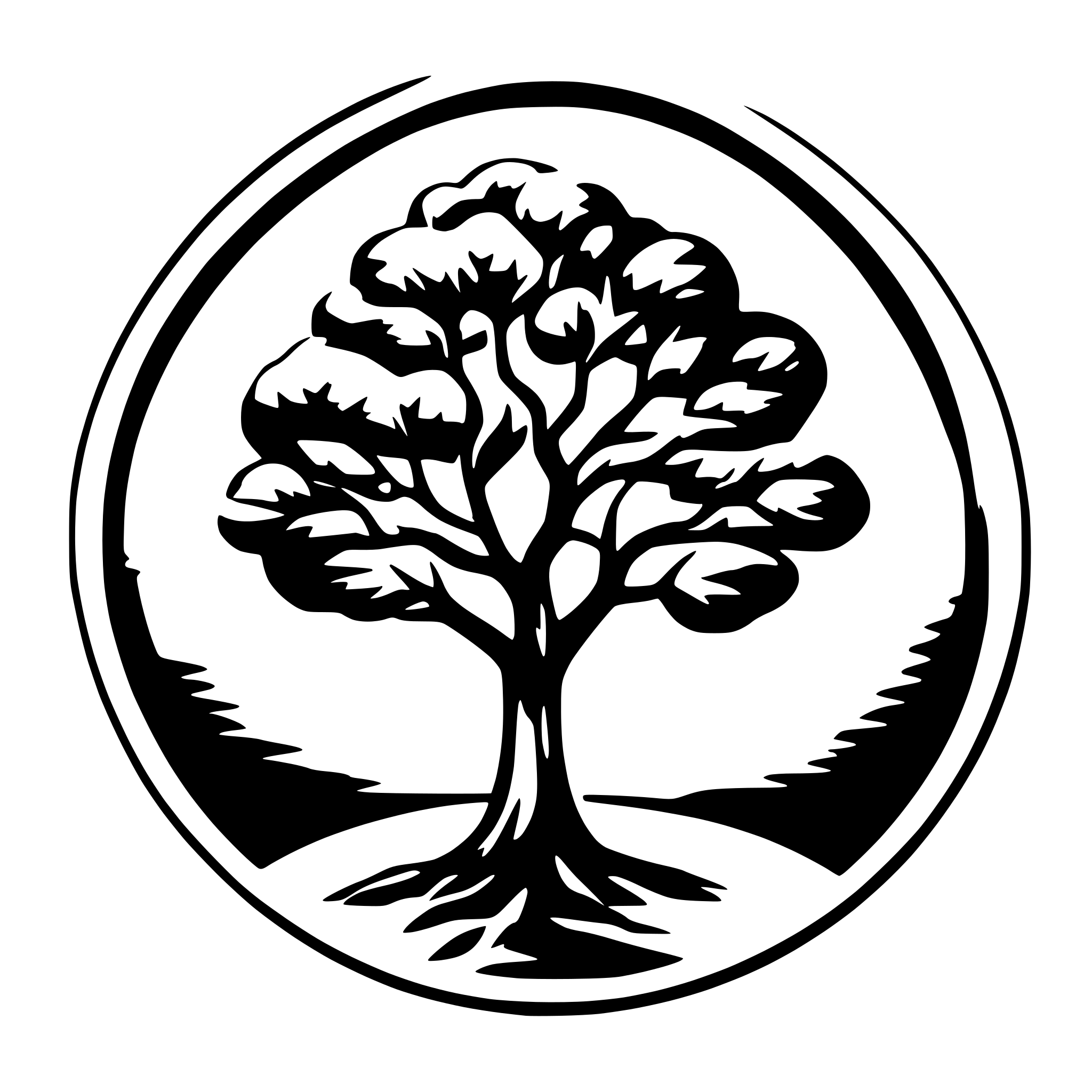 AI-generated SVG of 'Beautiful tree in a circle'