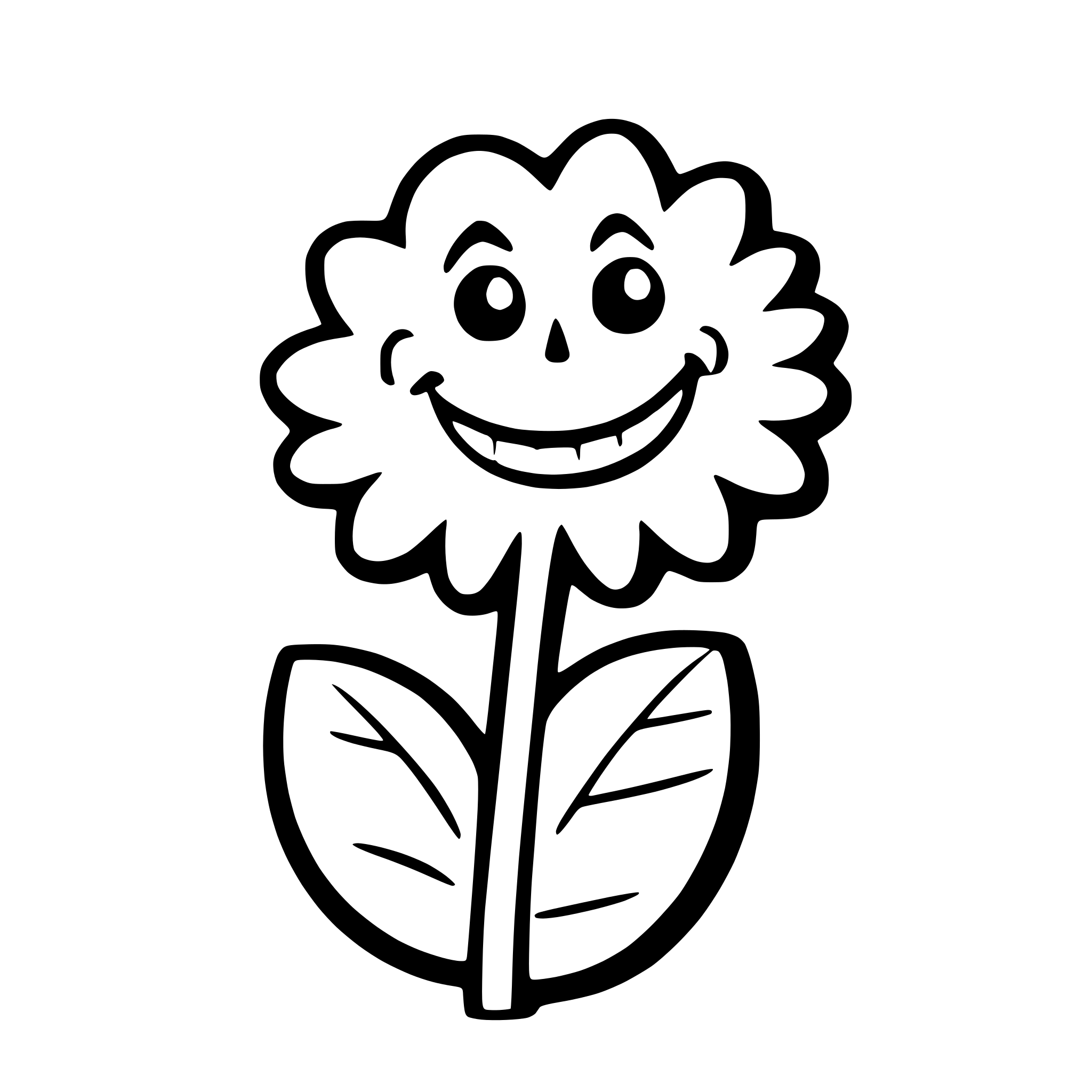 AI-generated SVG of 'a happy sunflower with a butterfly on its petal'