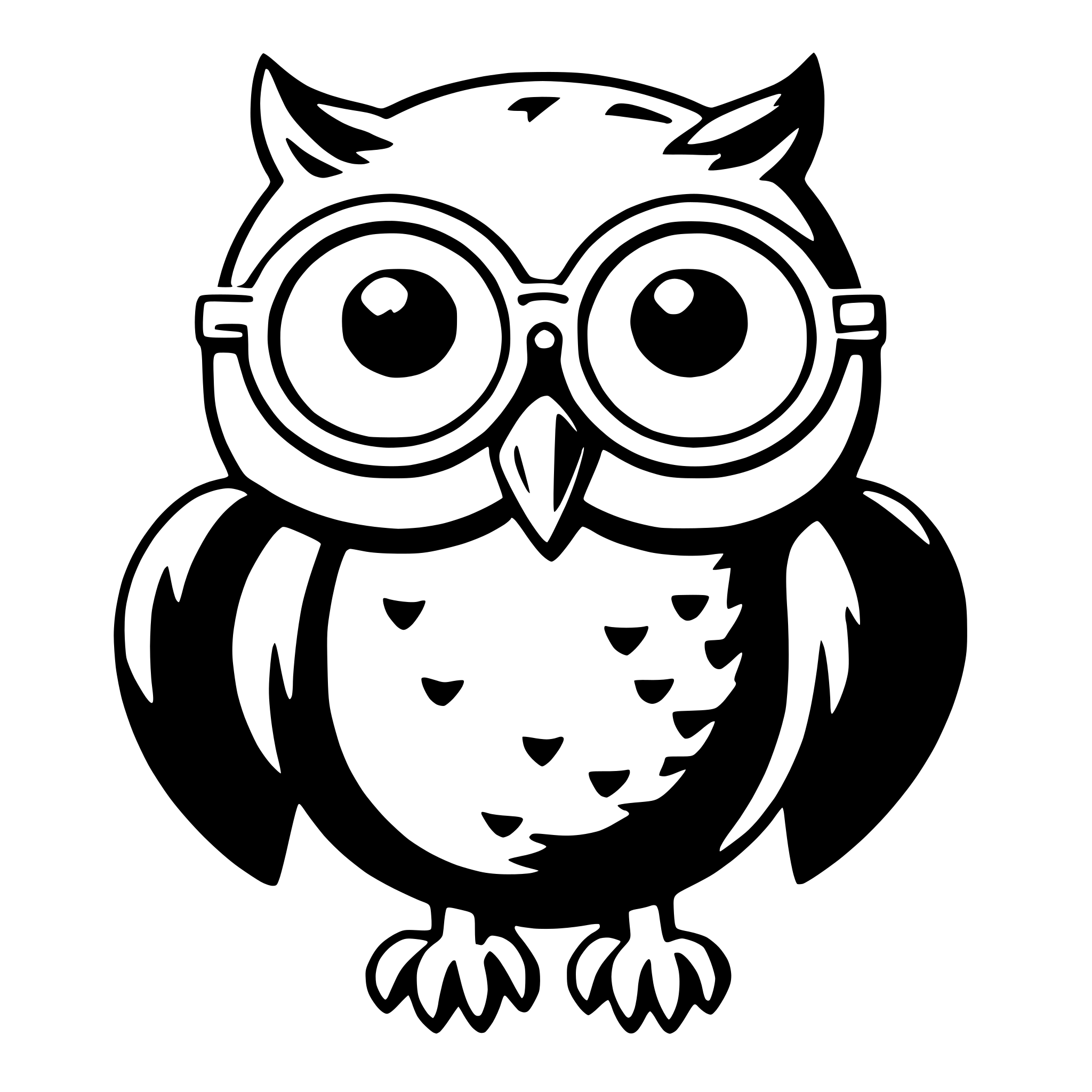 AI-generated SVG of 'owl in glasses'