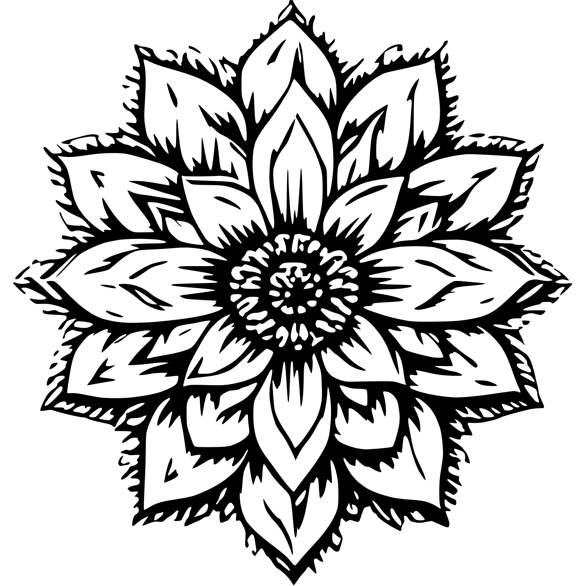 AI-generated SVG of 'Minimalistic symmetrical flower'
