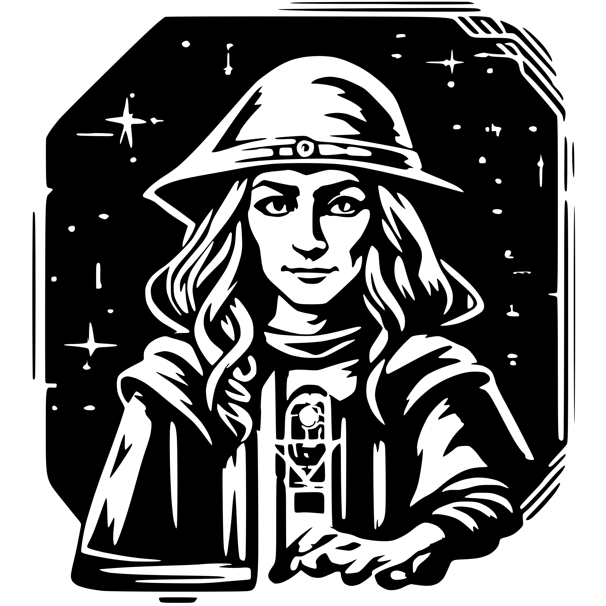 AI-generated SVG of a wizard drawn with circuits lines