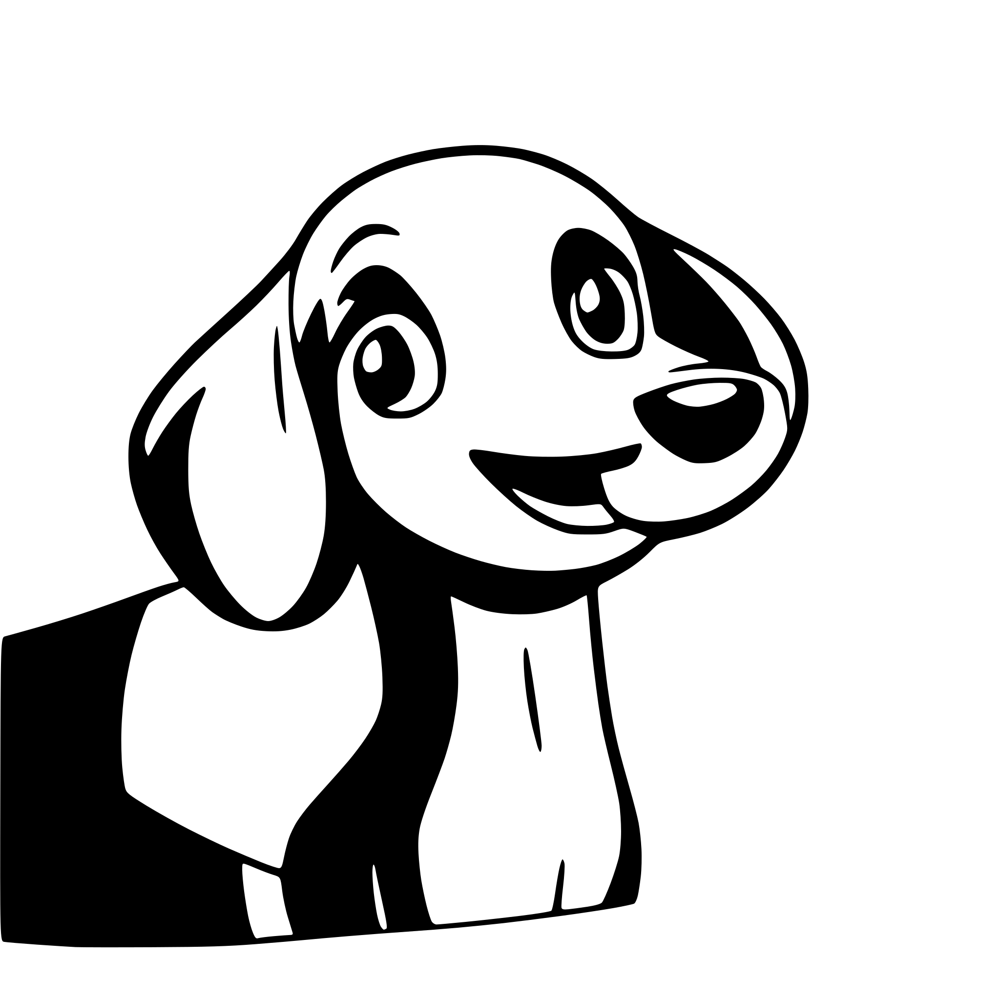 AI-generated SVG of 'SMILING DASCHUND SIDE LOOKING'