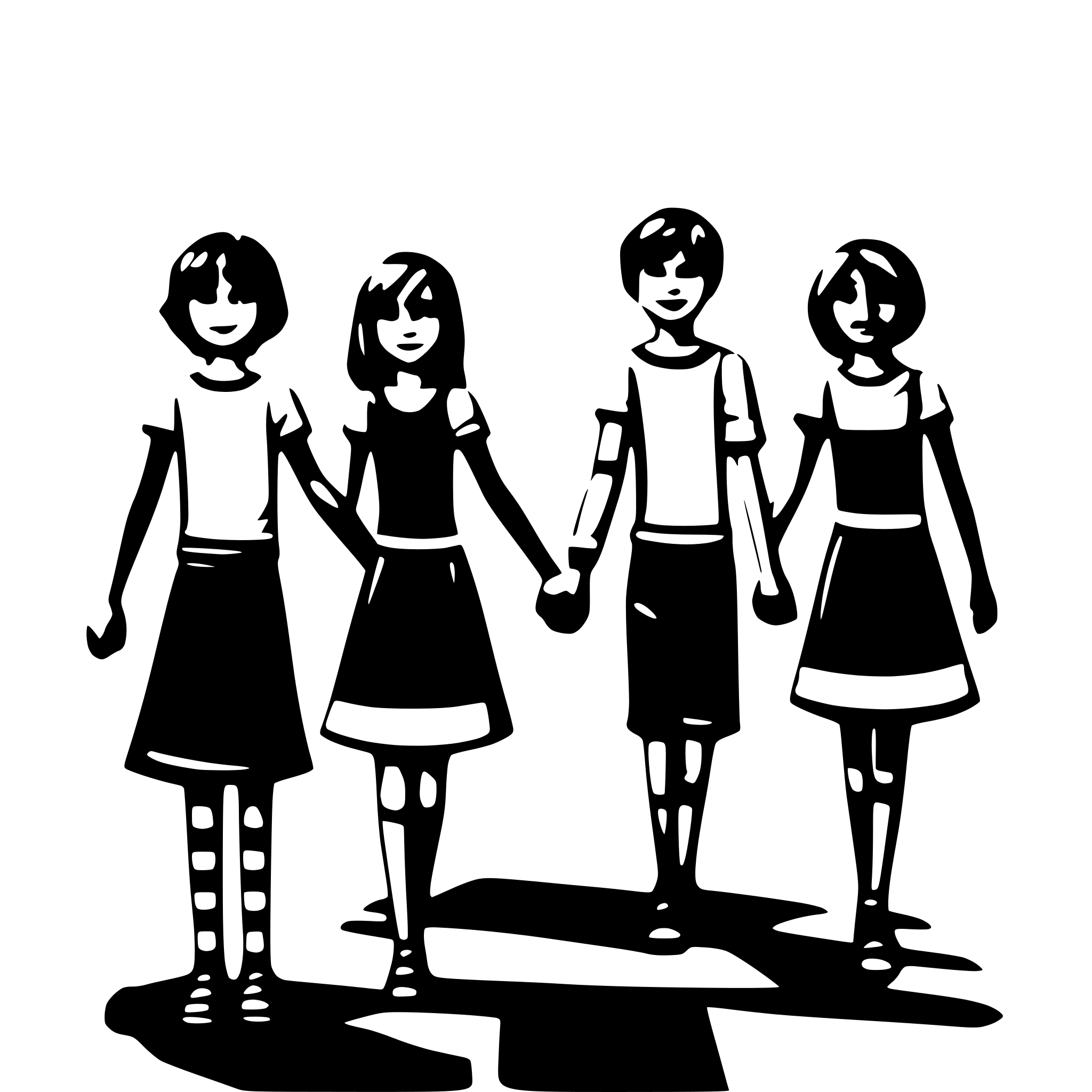 AI-generated SVG of a girls and boys forming a line and holding hands