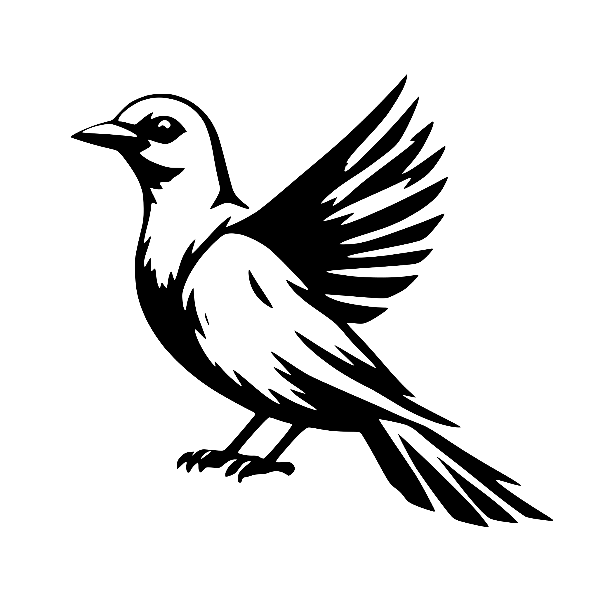 AI-generated SVG of a bird with one wing fanned out to the right. soft lines AI-generated SVG of a bird with one wing fanned out to the right. soft lines