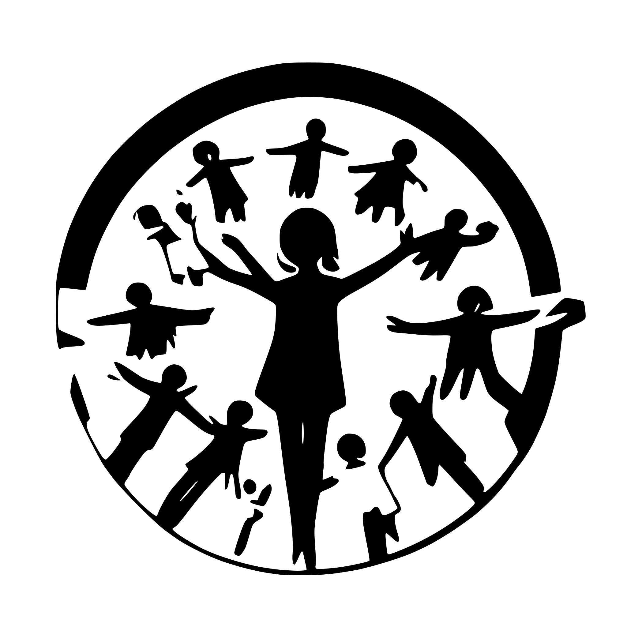 AI-generated SVG of '10 children holding hands and the world'