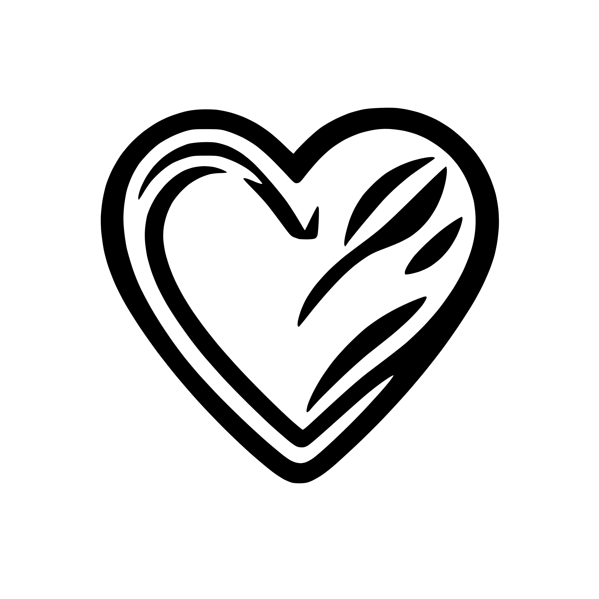AI-generated SVG of 'handrawn heart only outline'