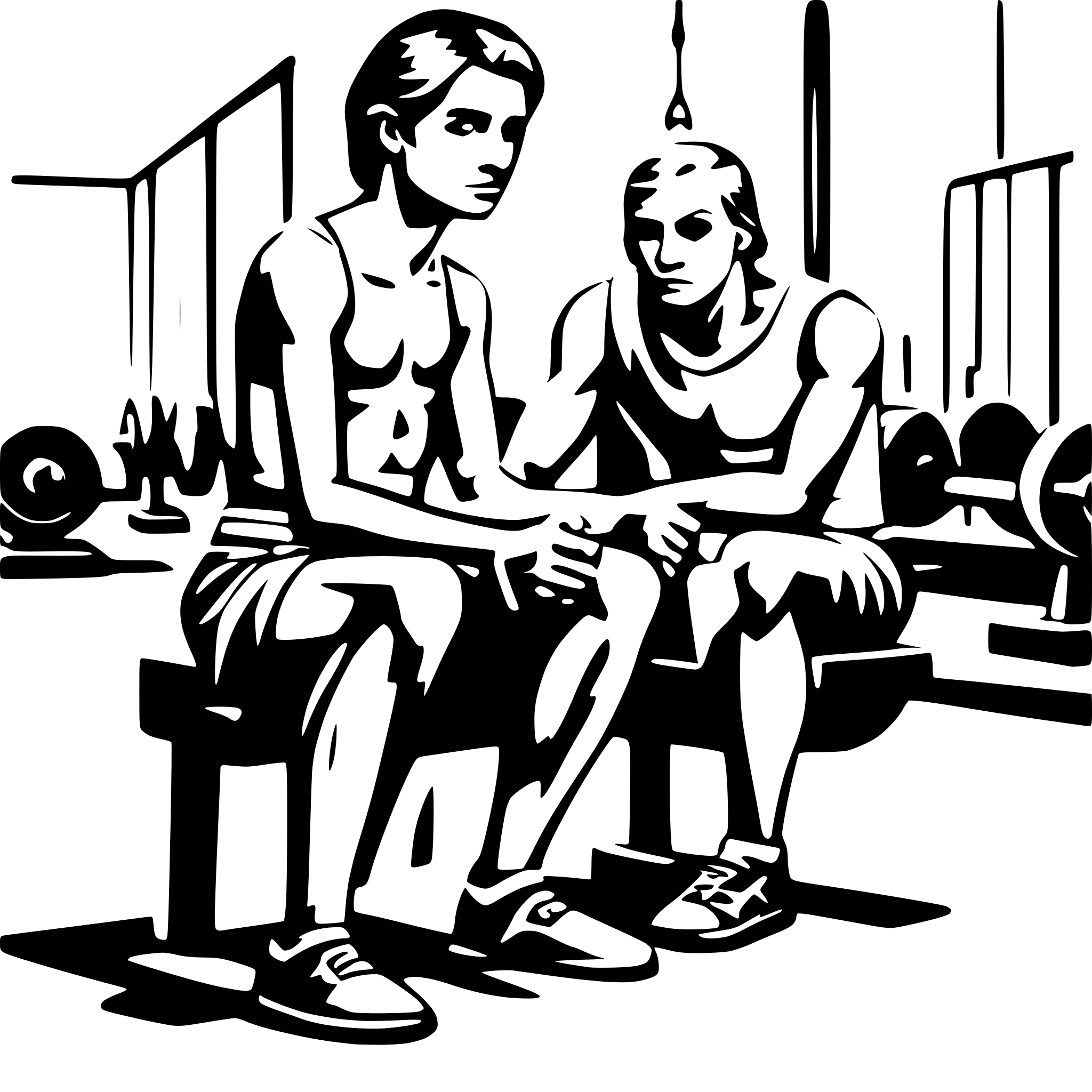 AI-generated SVG of a weak men in gym
