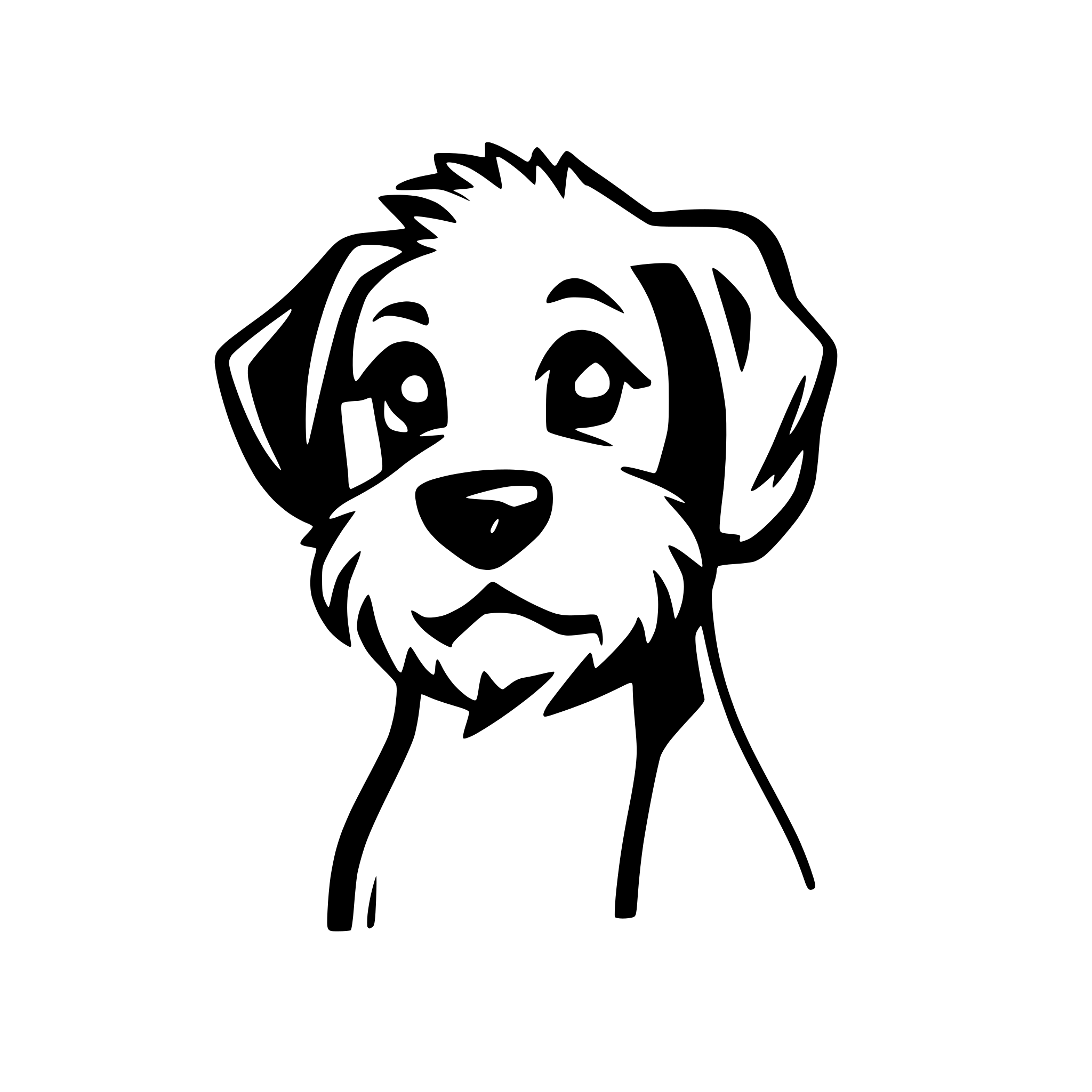 AI-generated SVG of a cute schnauzer head