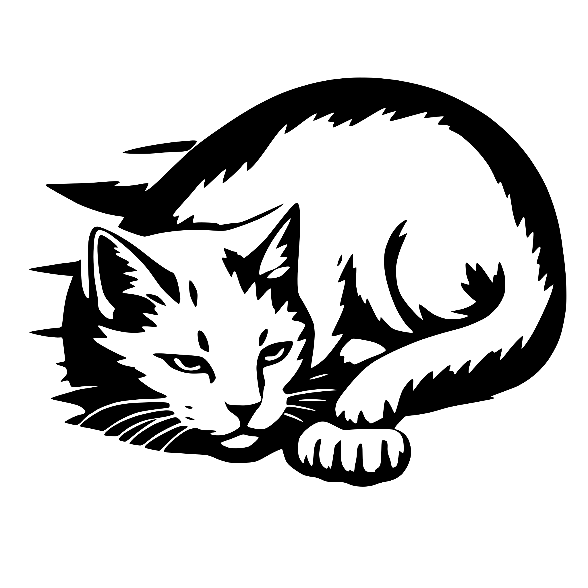 AI-generated SVG of 'cat on the ground sleeping'