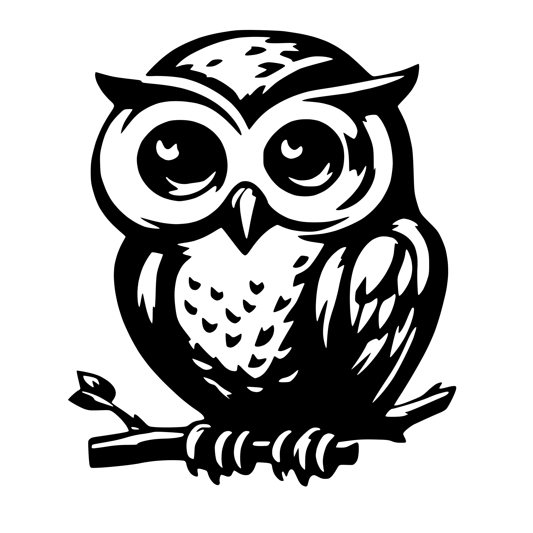 AI-generated SVG of 'blindfolded owl'