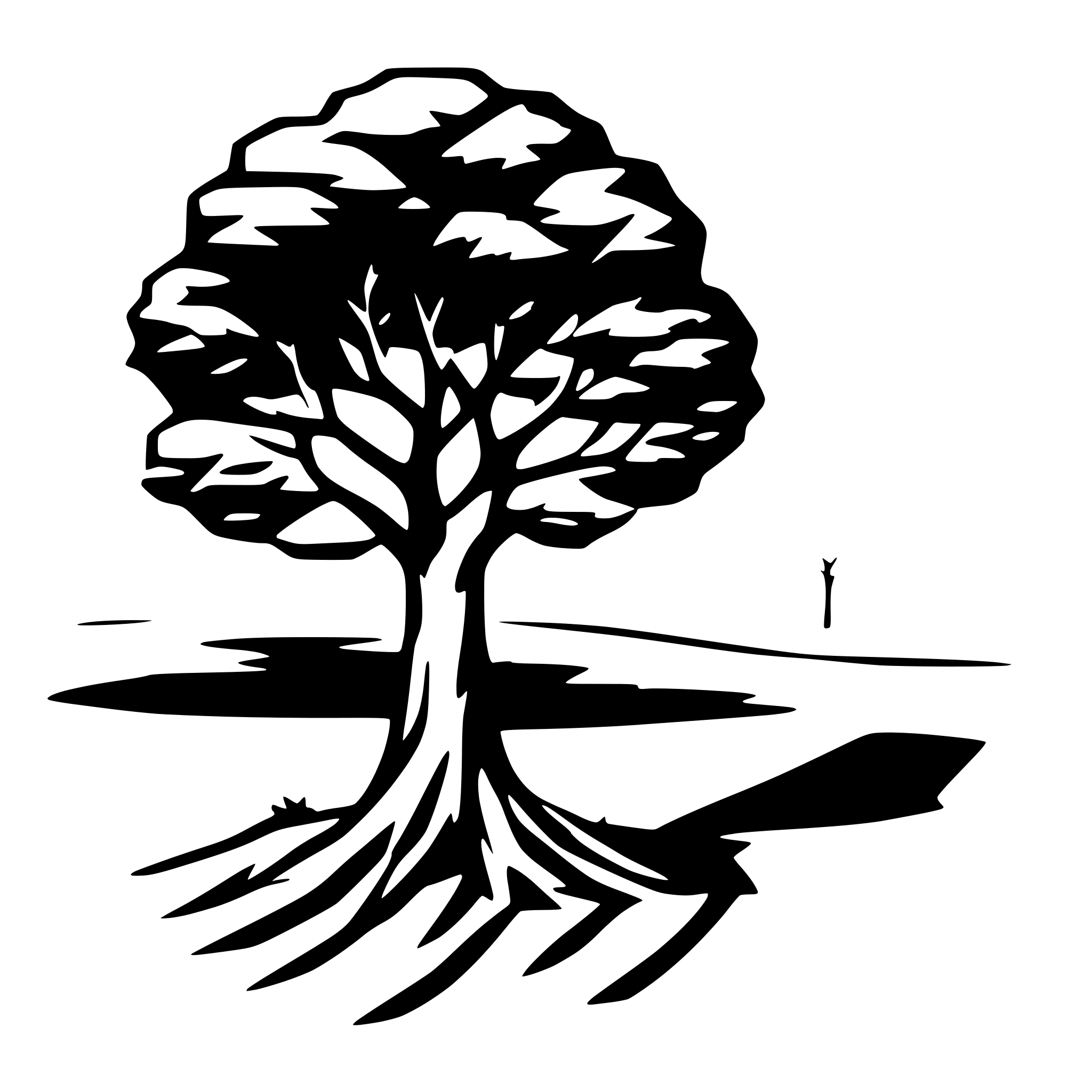 AI-generated SVG of a Lonely tree, minimalistic, single line