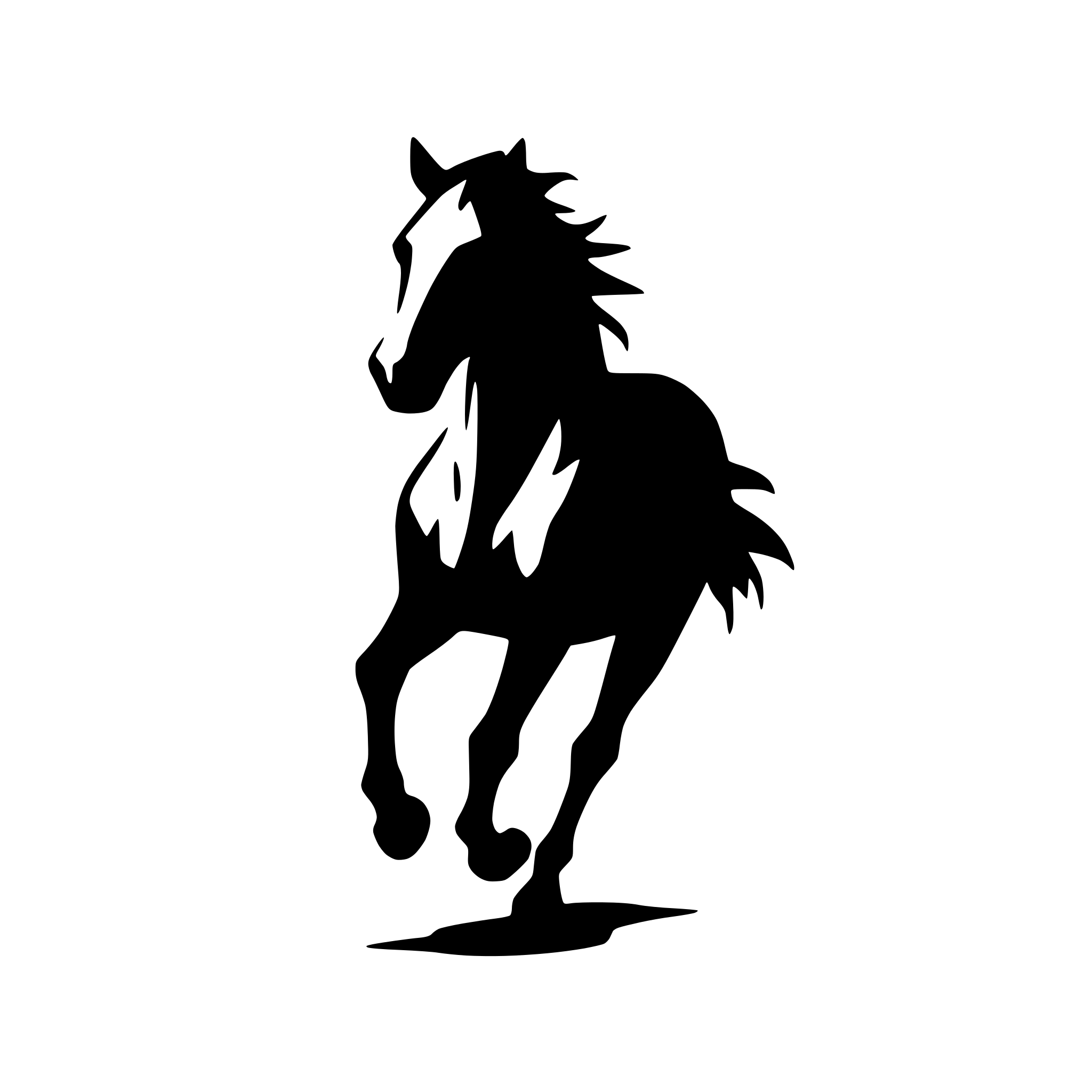 AI-generated SVG of 'running horse in motion'