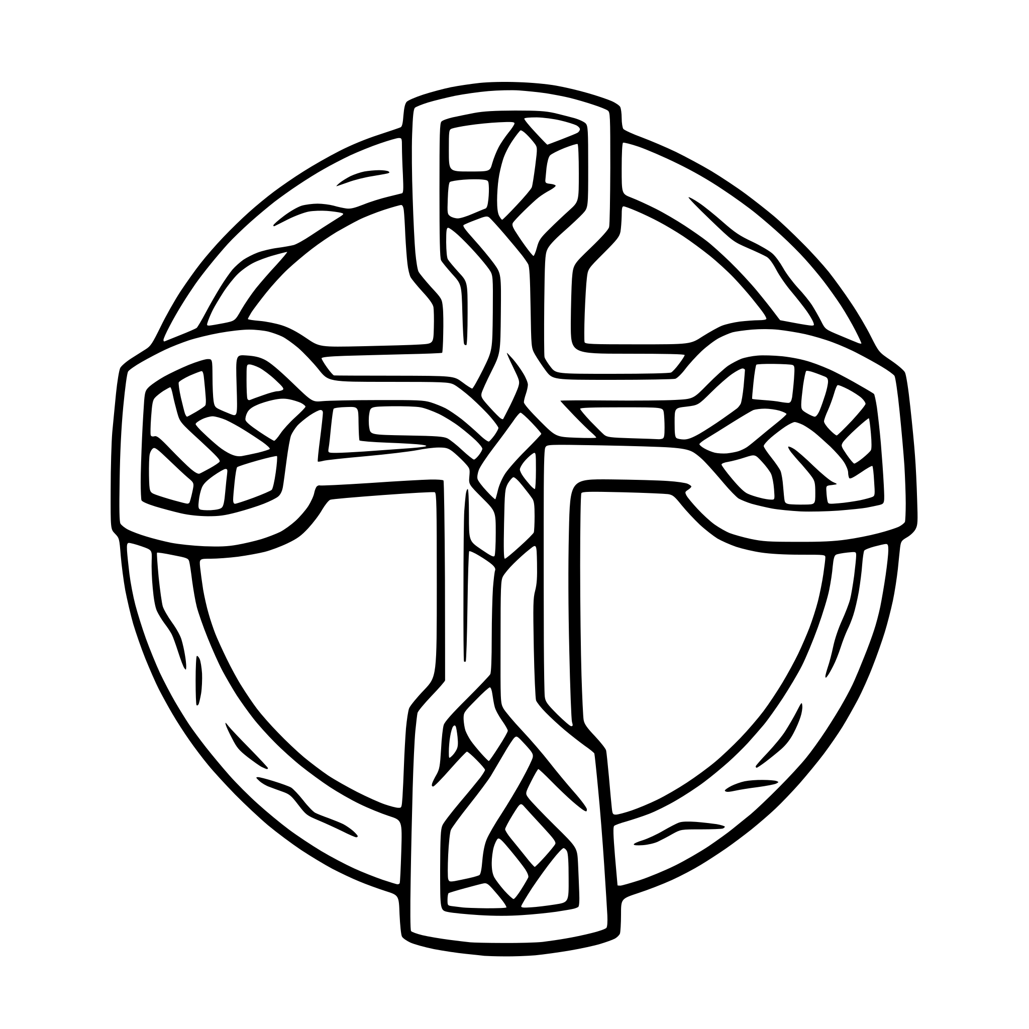 AI-generated SVG of 'celtic cross with knotwork'