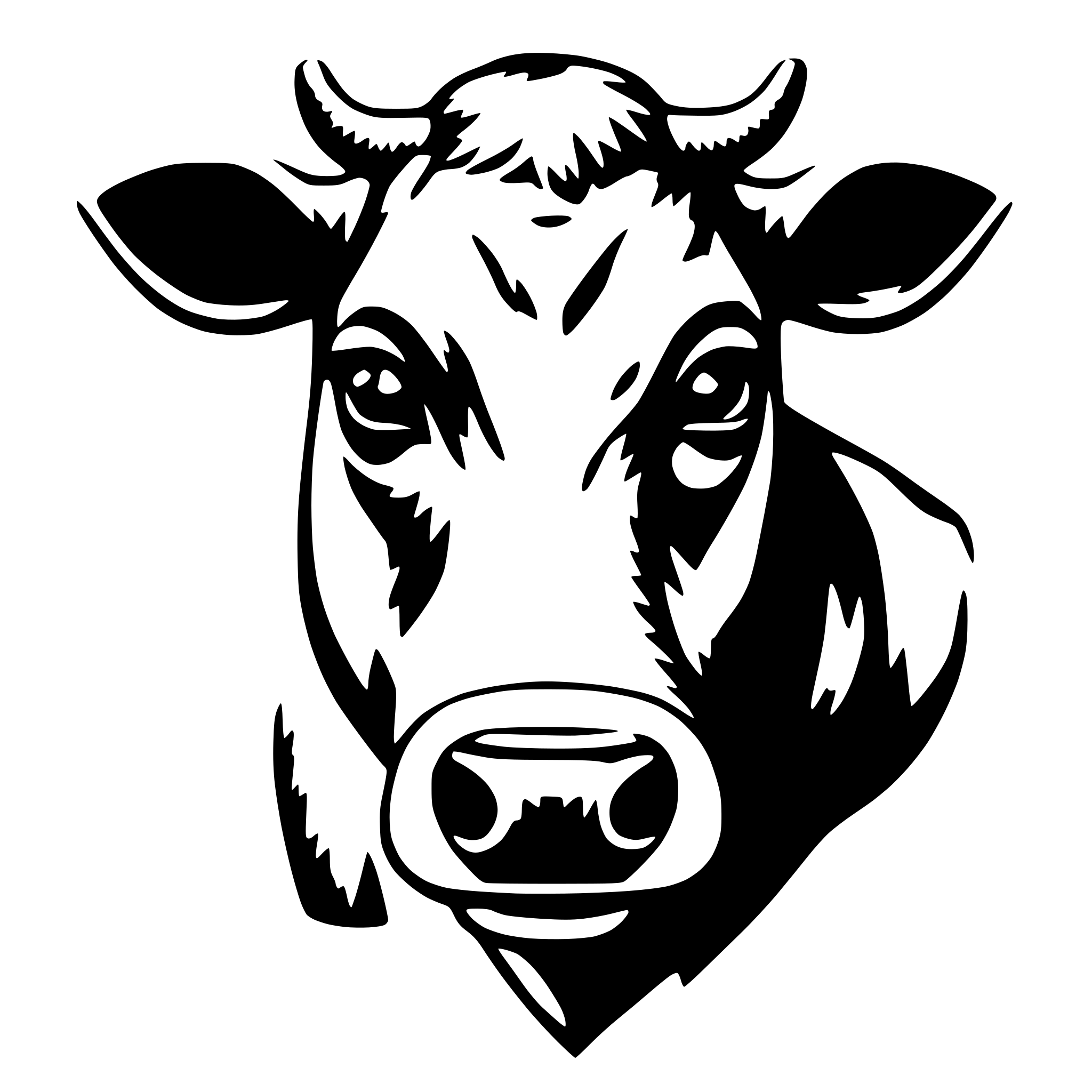 AI-generated SVG of 'cow head'