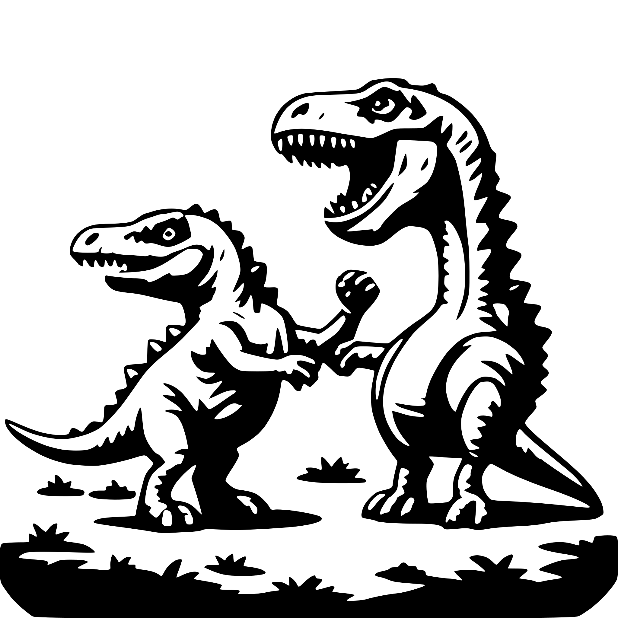 AI-generated SVG of a dinosaurs fighting