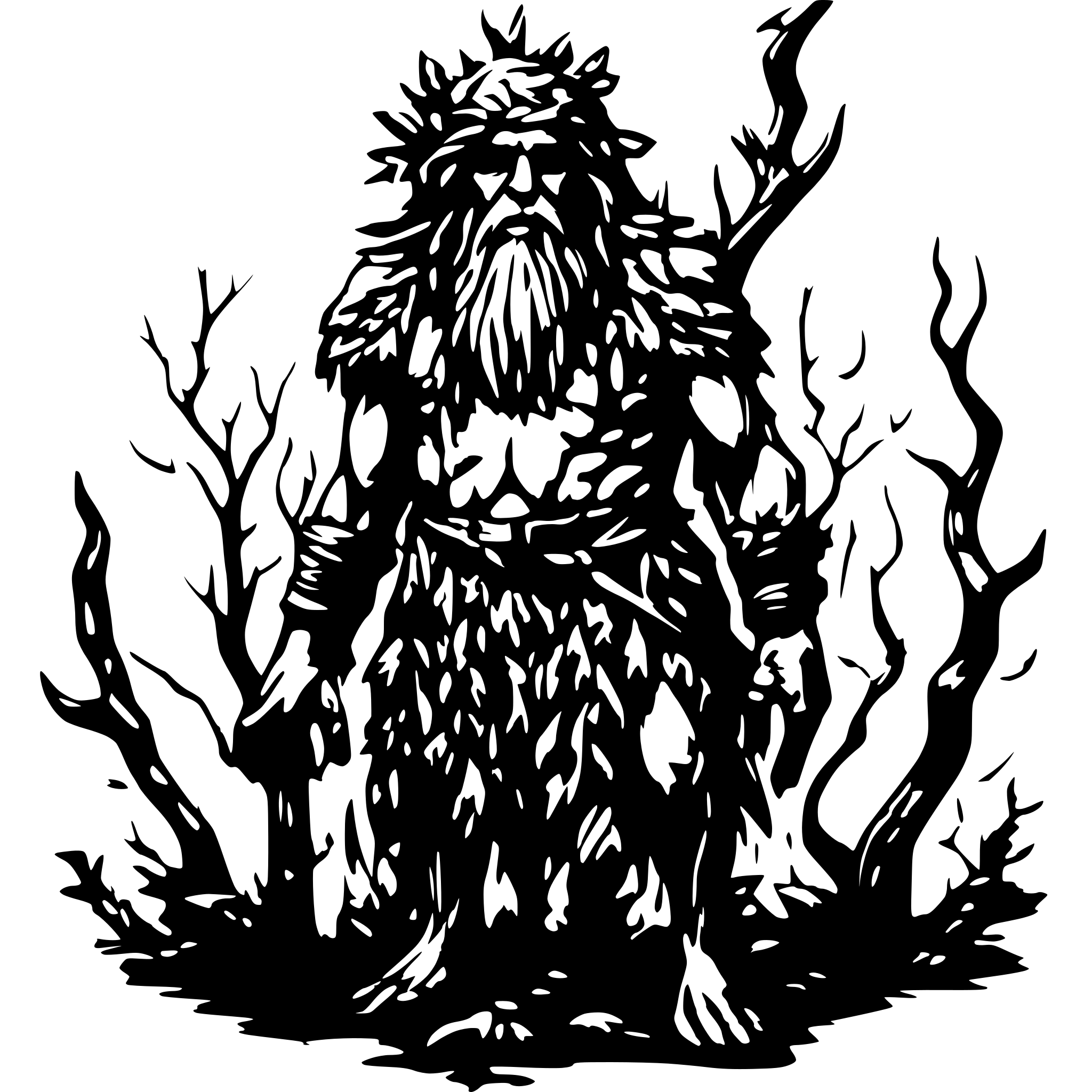 AI-generated SVG of 'realistic full body Leshy'
