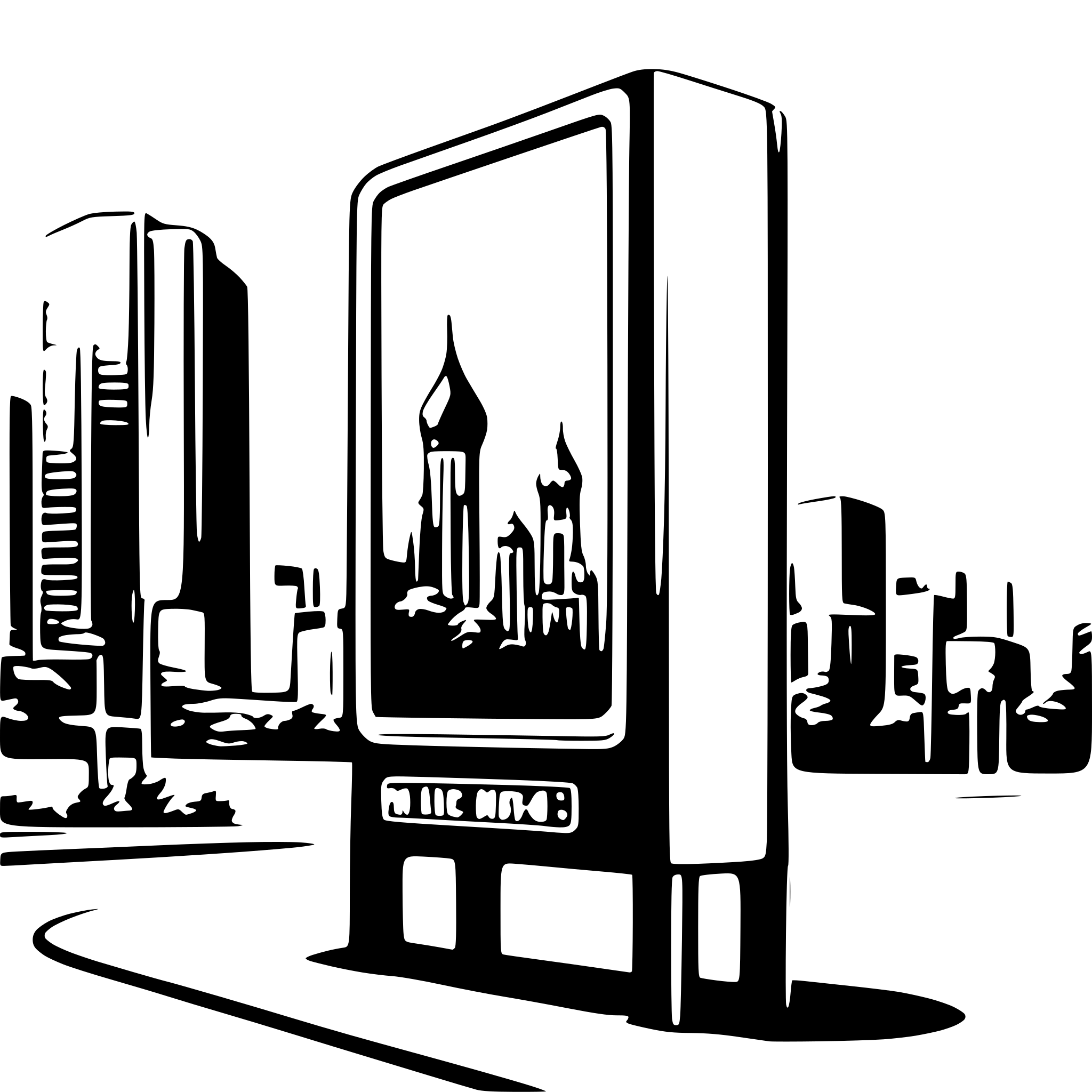 AI-generated SVG of a digital billboard in city
