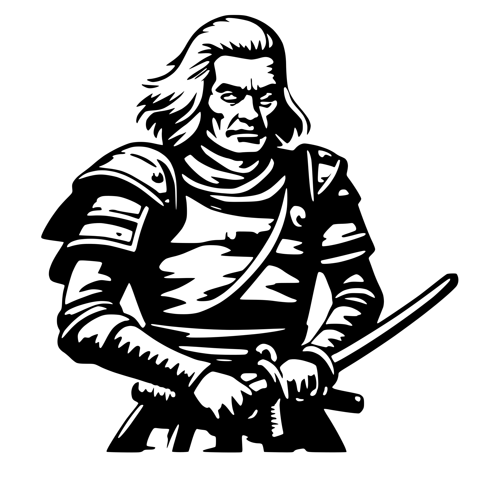 AI-generated SVG of a old samurai