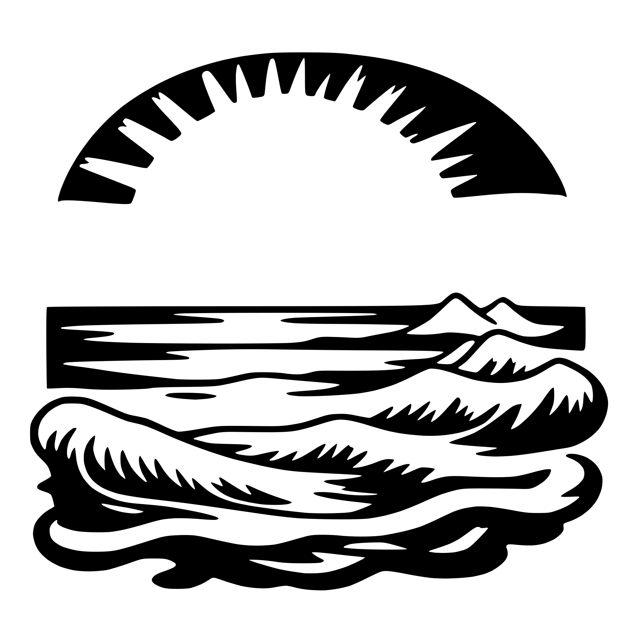 AI-generated SVG of a sun and waves