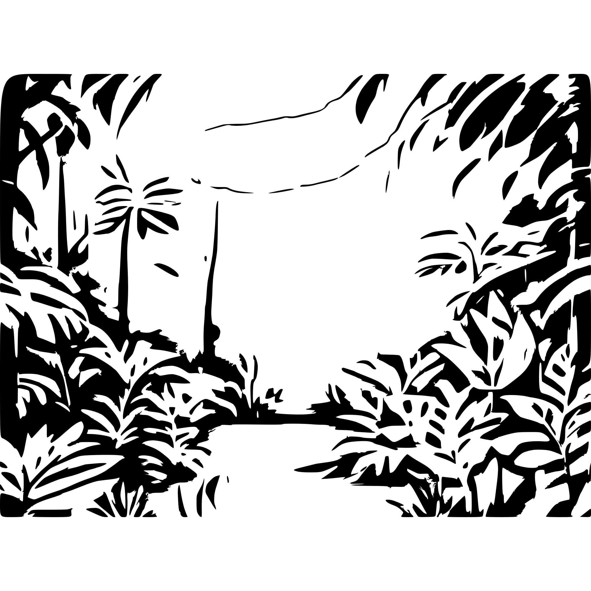 AI-generated SVG of a A vibrant jungle scene with lush green ferns, hanging vines, and a bright blue sky peeking through the dense foliage. Colorful butterflies flutter around, adding a playful touch to the lively environment. The atmosphere feels magical and full of life. Soft, warm sunlight filters through the trees, casting dappled light. Wide-angle perspective, slight camera sway to enhance the natural movement of leaves and butterflies.