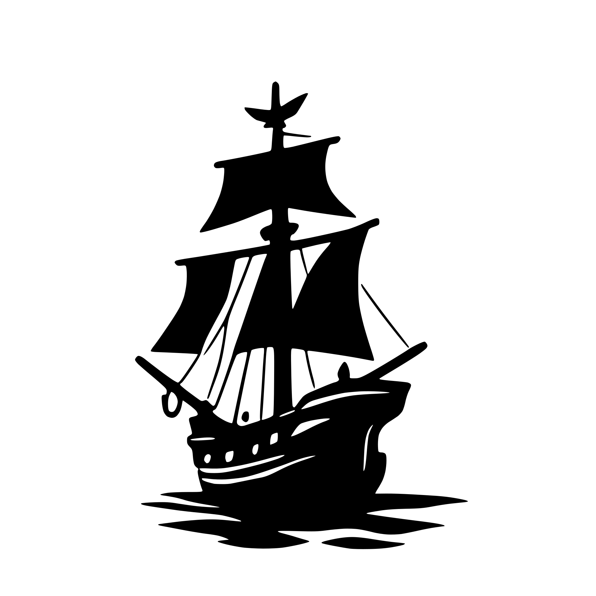 AI-generated SVG of a pirate ship on rough seas