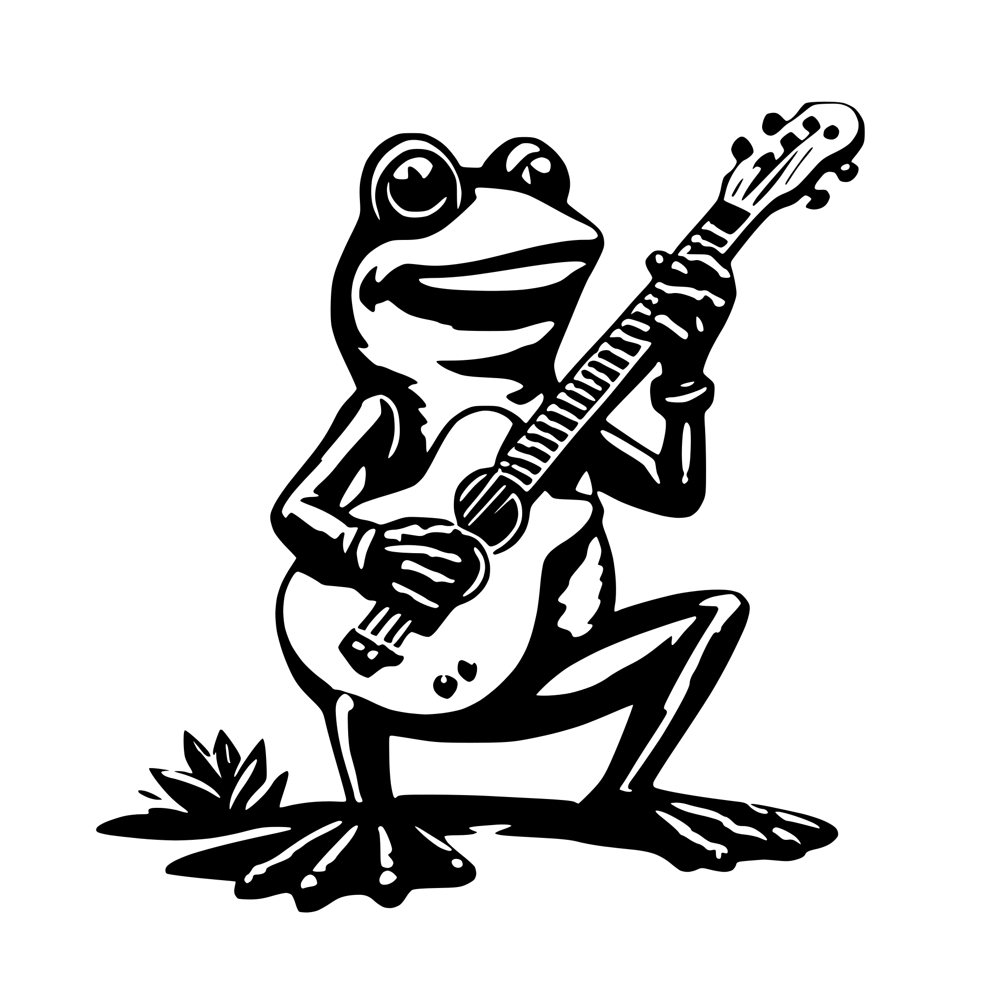 AI-generated SVG of 'frog playing guitar'