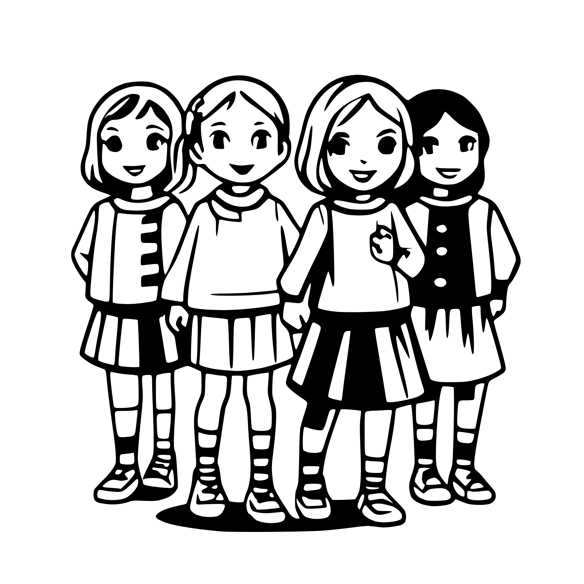 AI-generated SVG of a children forming a line and holding hands