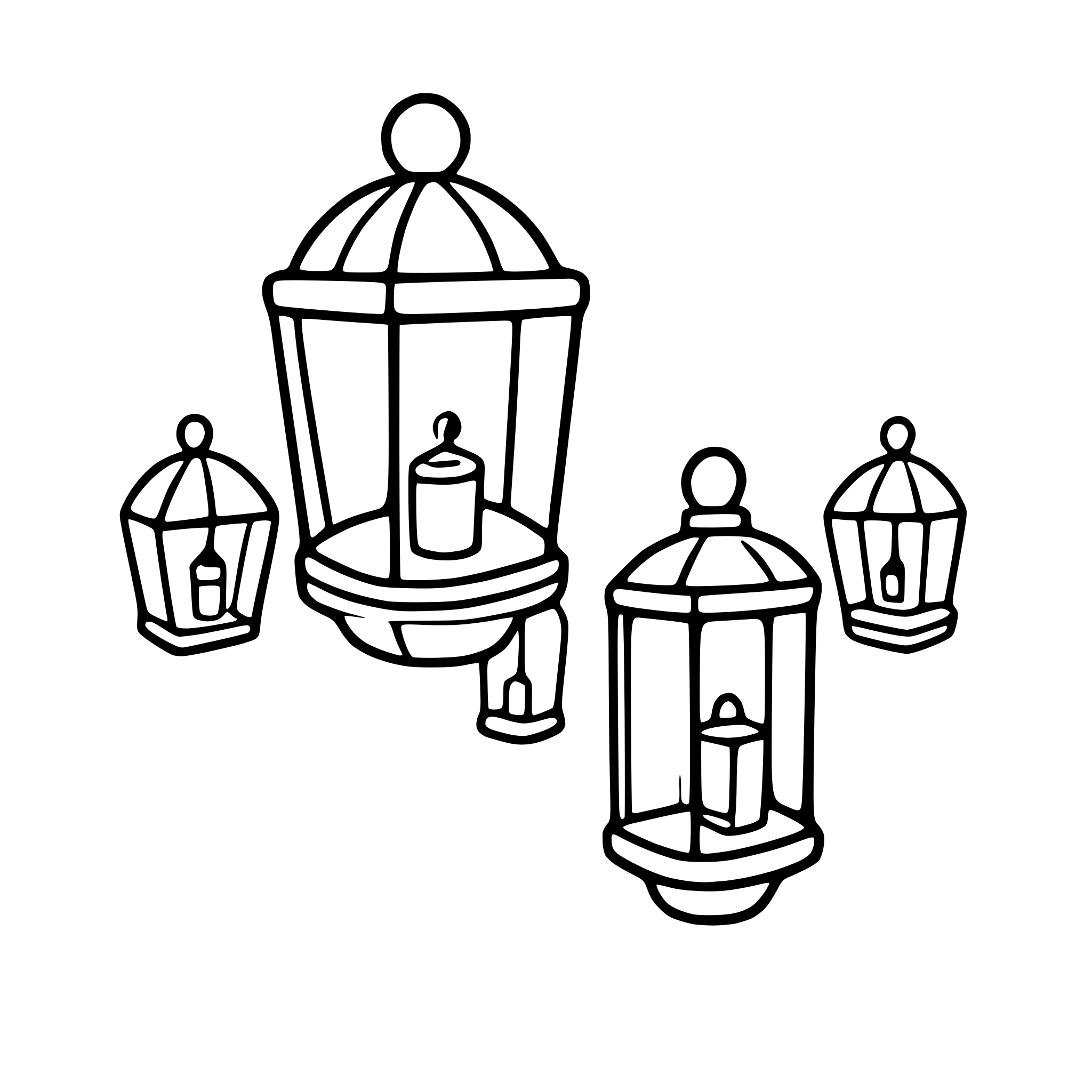 AI-generated SVG of 'lanterns floating in night sky'