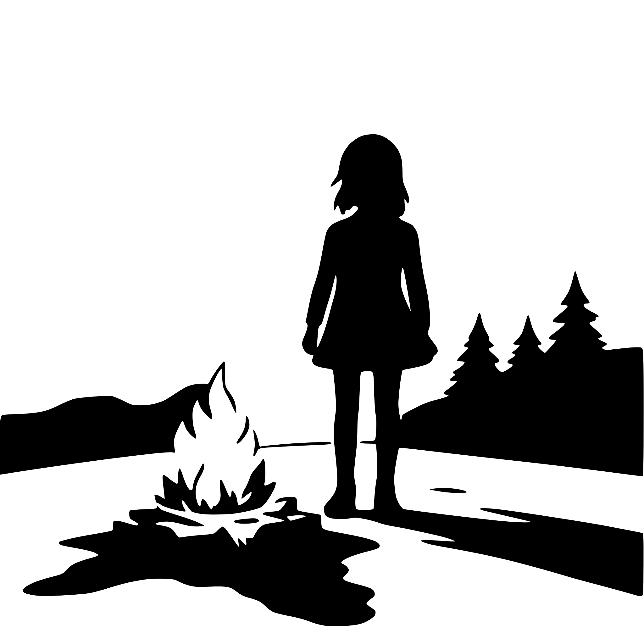 AI-generated SVG of 'campfire under the stars'