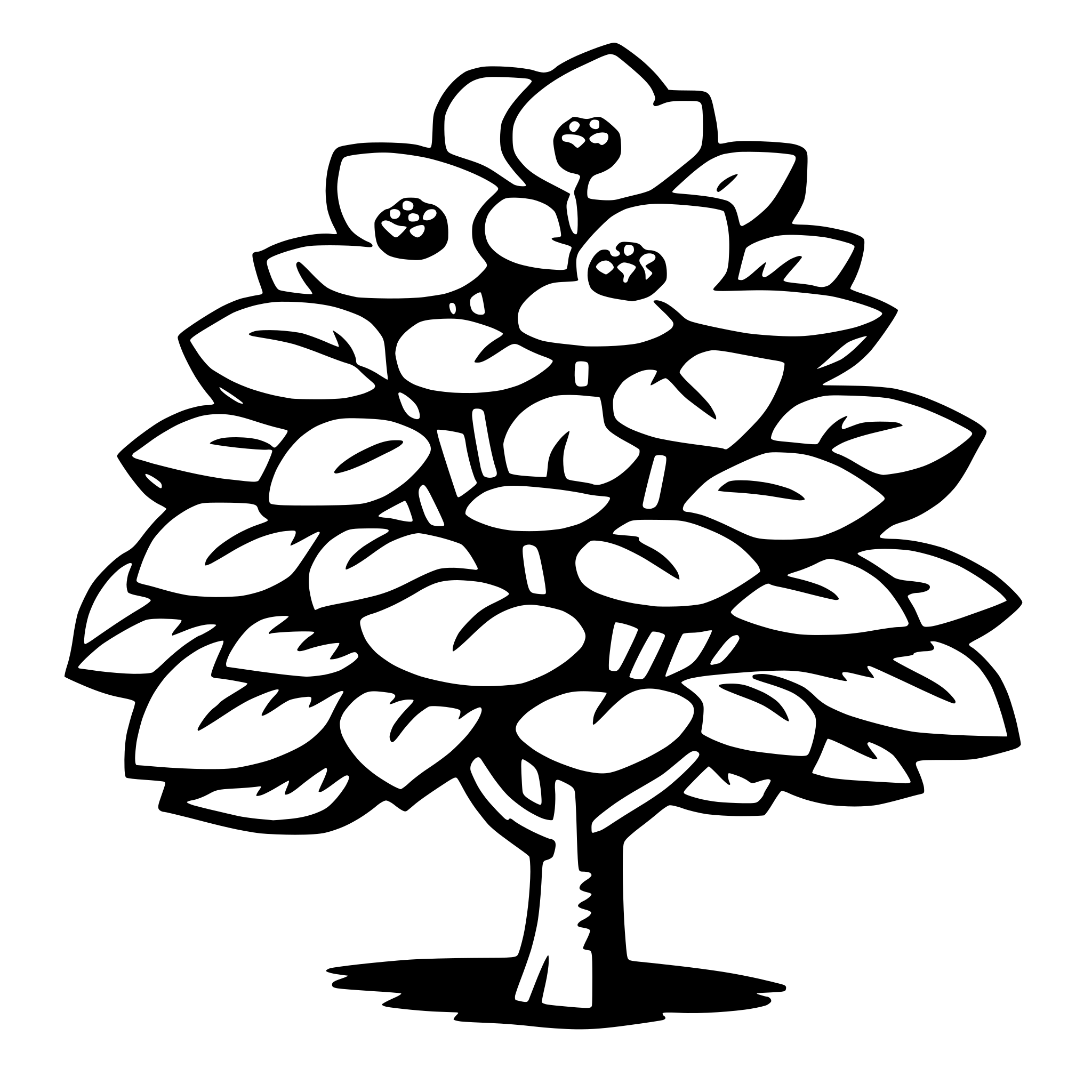 AI-generated SVG of a dogwood tree