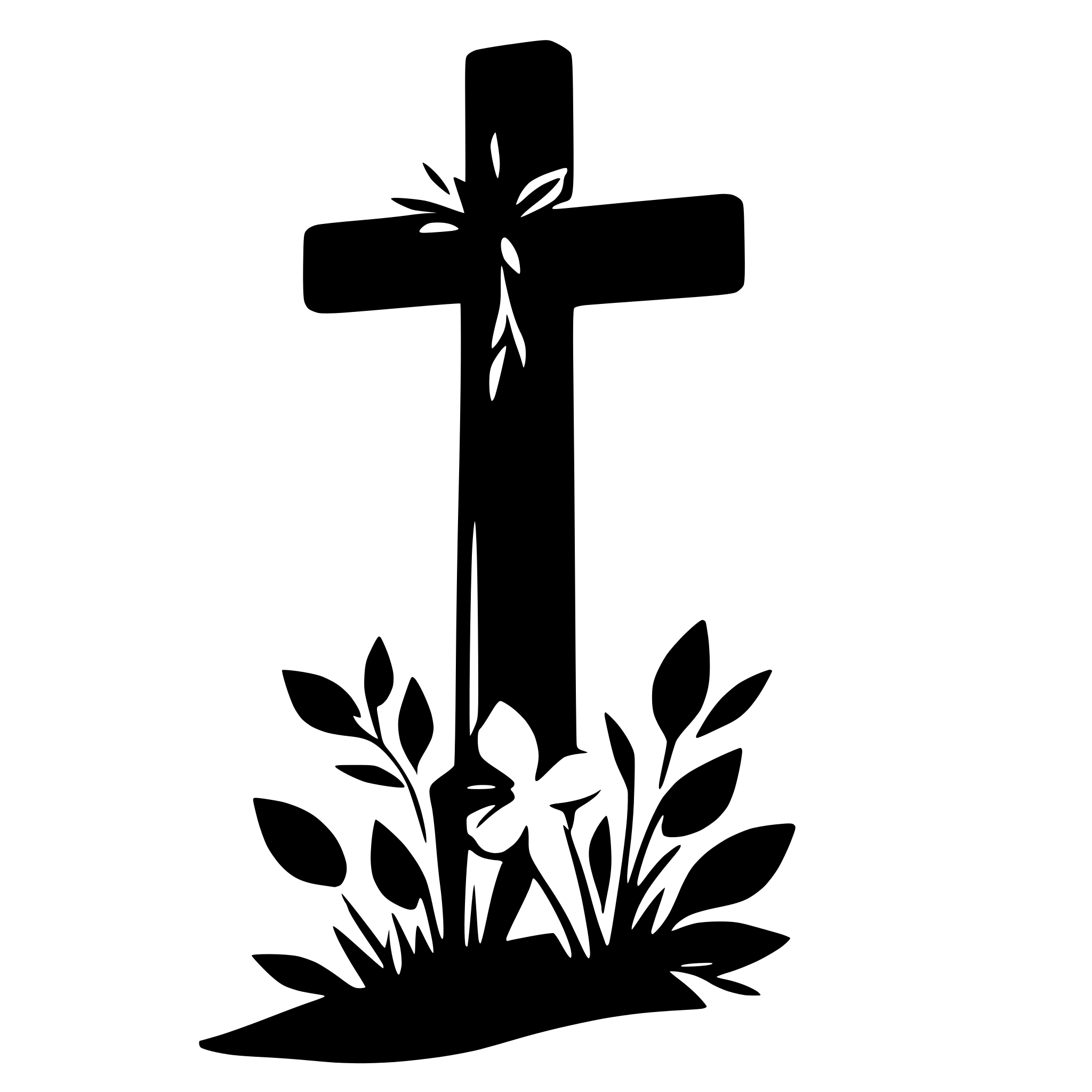 AI-generated SVG of a easter cross and flowers