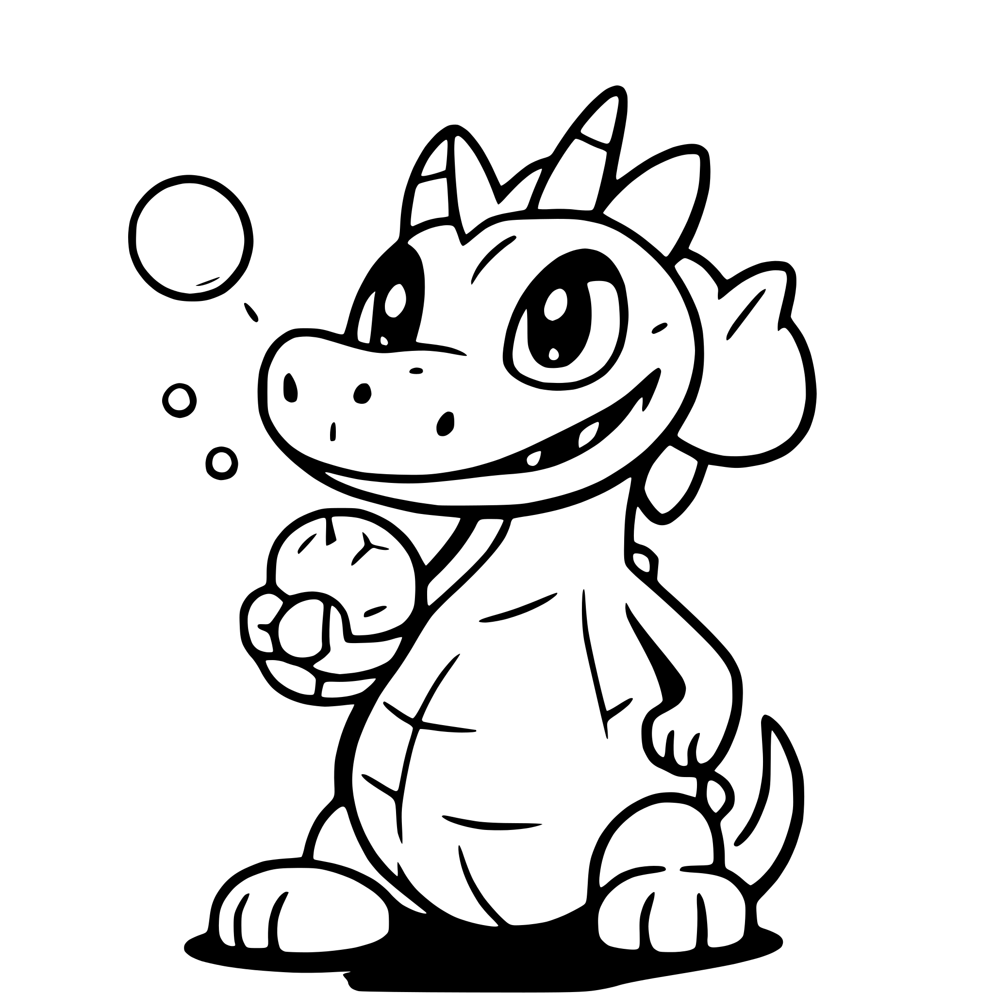 AI-generated SVG of 'a friendly dragon blowing bubbles'