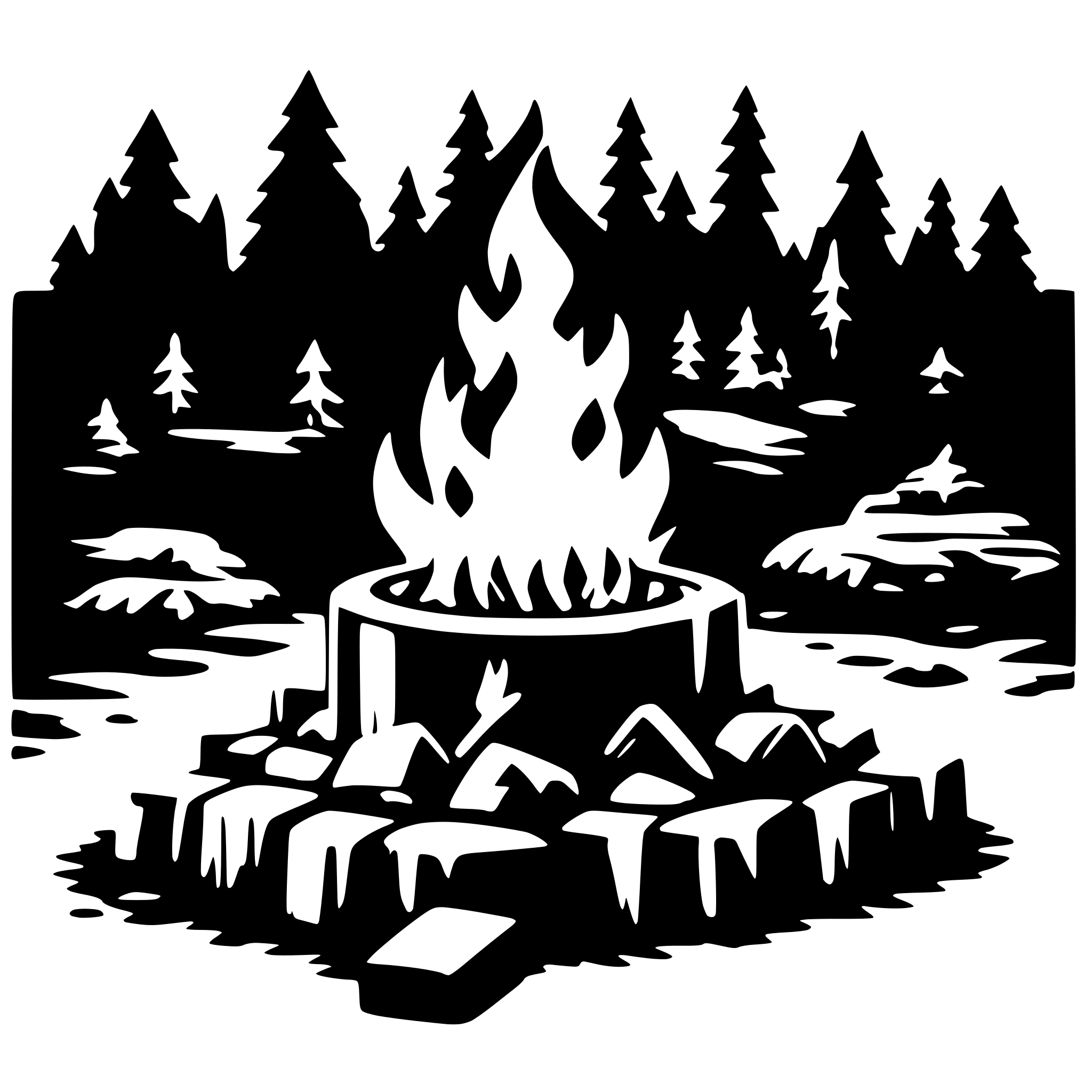 AI-generated SVG of 'campfire that looks electronic like from far future'