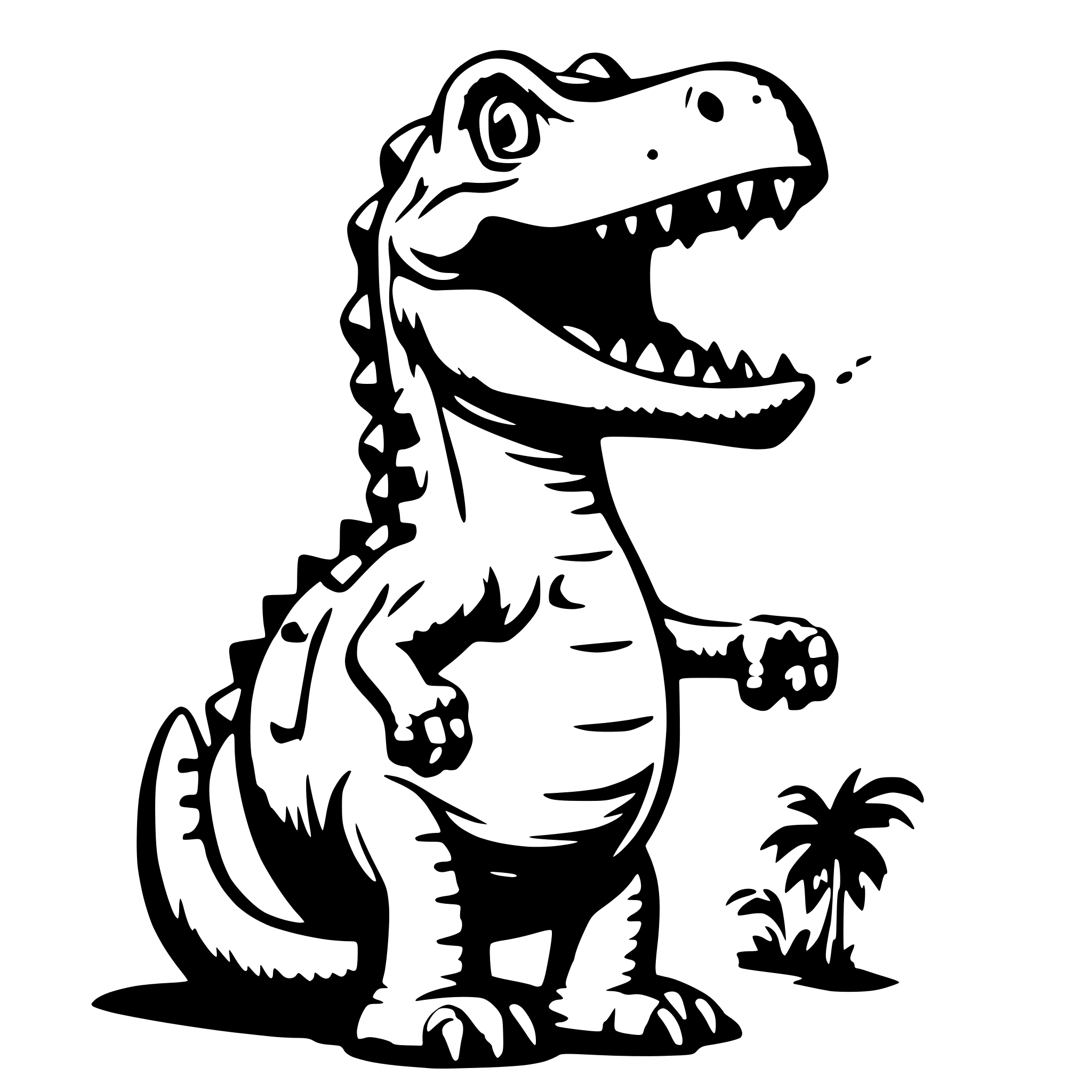 AI-generated SVG of 'dinosaur holding a megaphone'