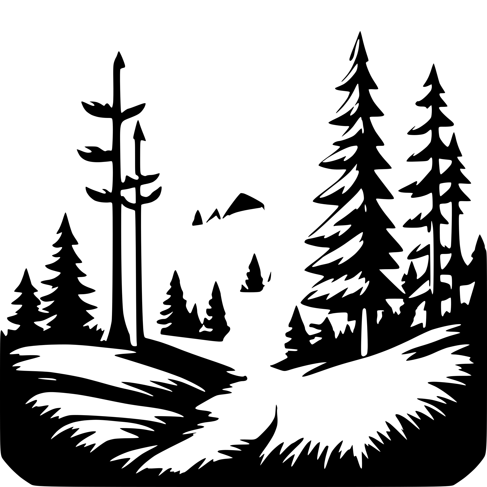 AI-generated SVG of 'Forest with mountain'