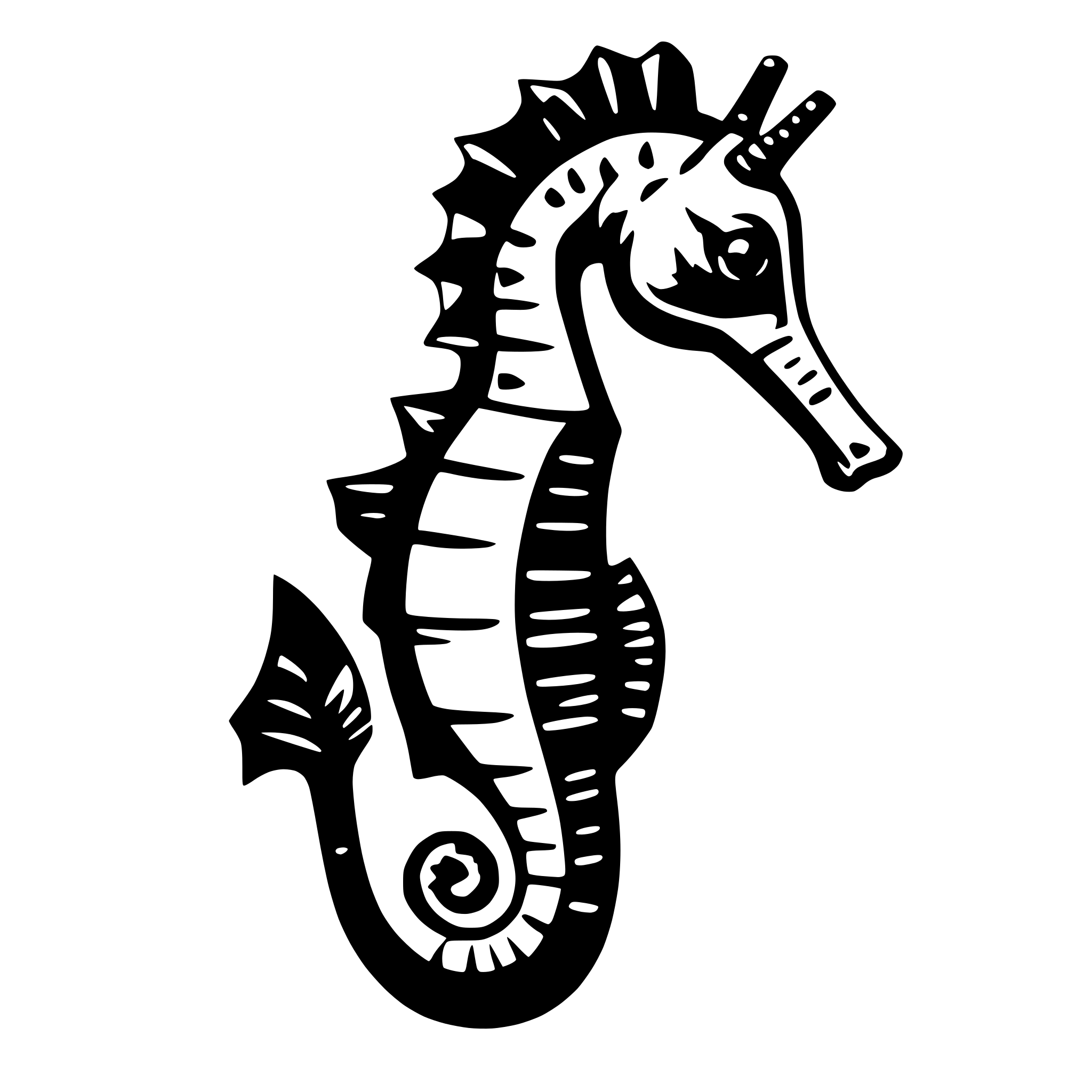 AI-generated SVG of a seahorse