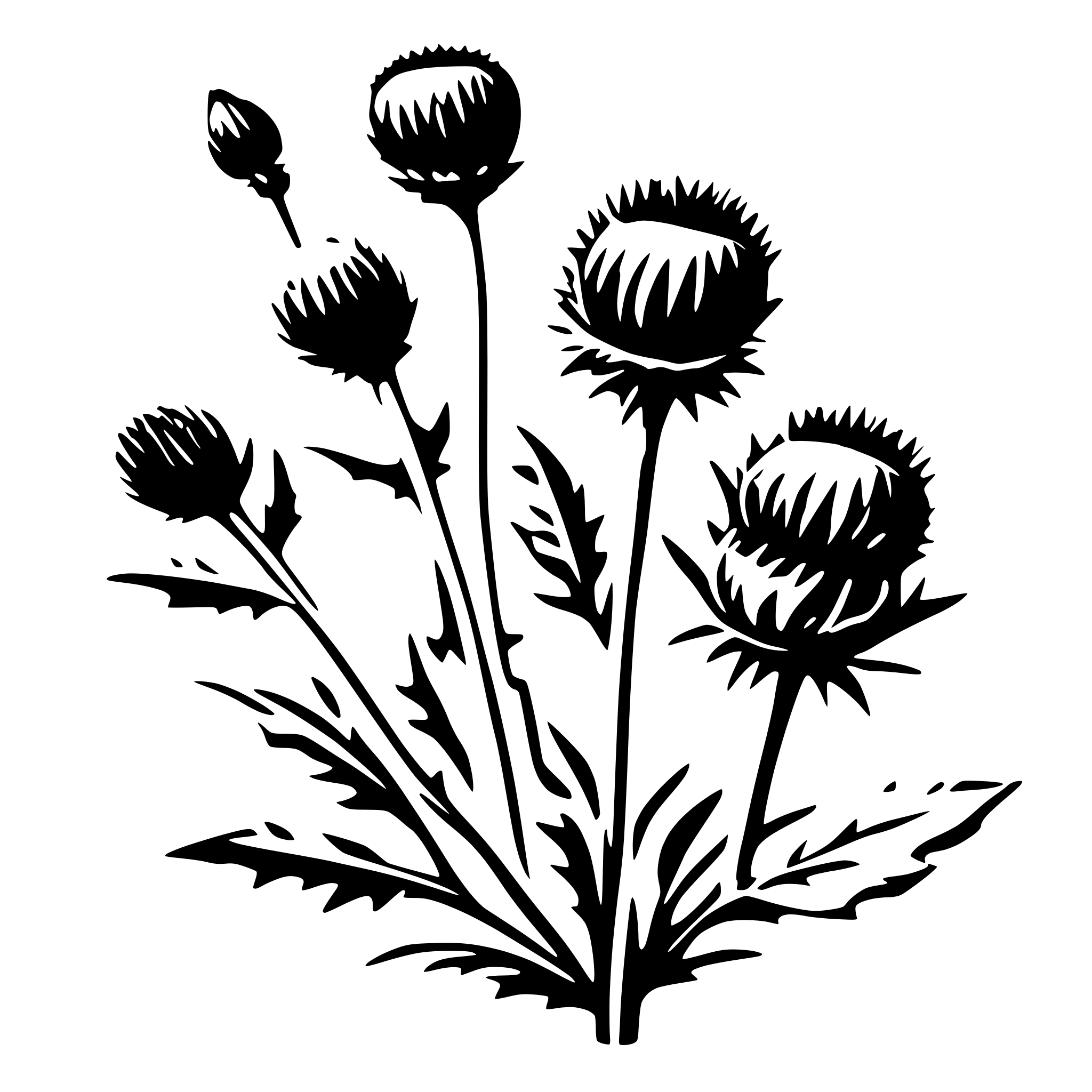 AI-generated SVG of a thistle wildflower