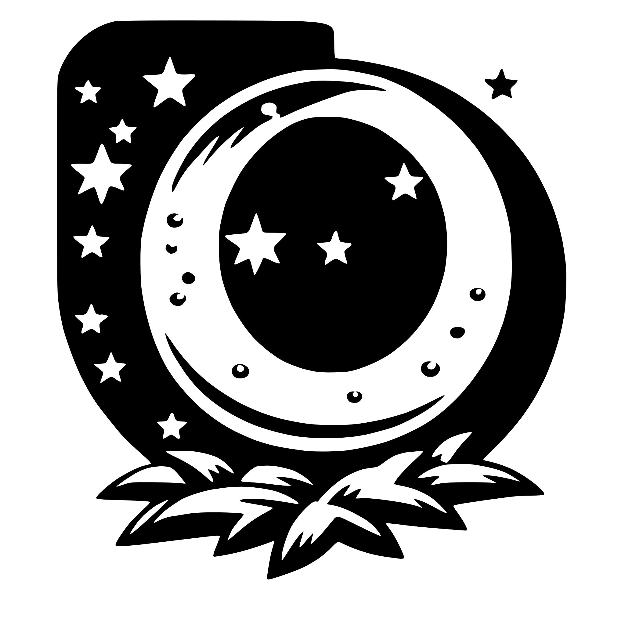 AI-generated SVG of 'moon and stars'