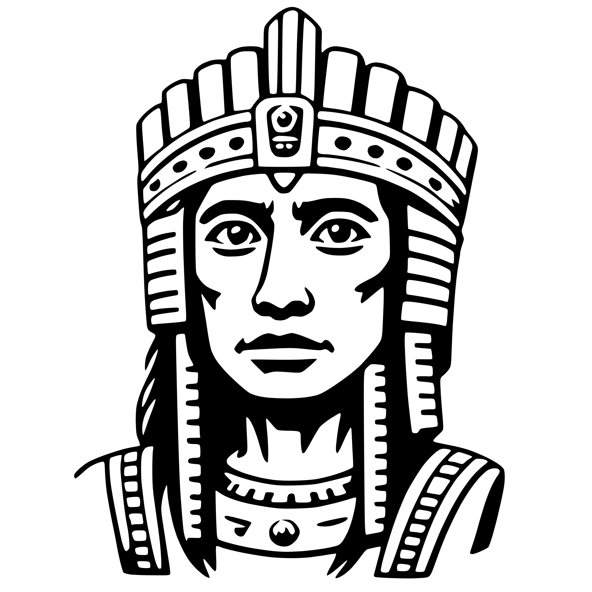 AI-generated SVG of a xipe totec