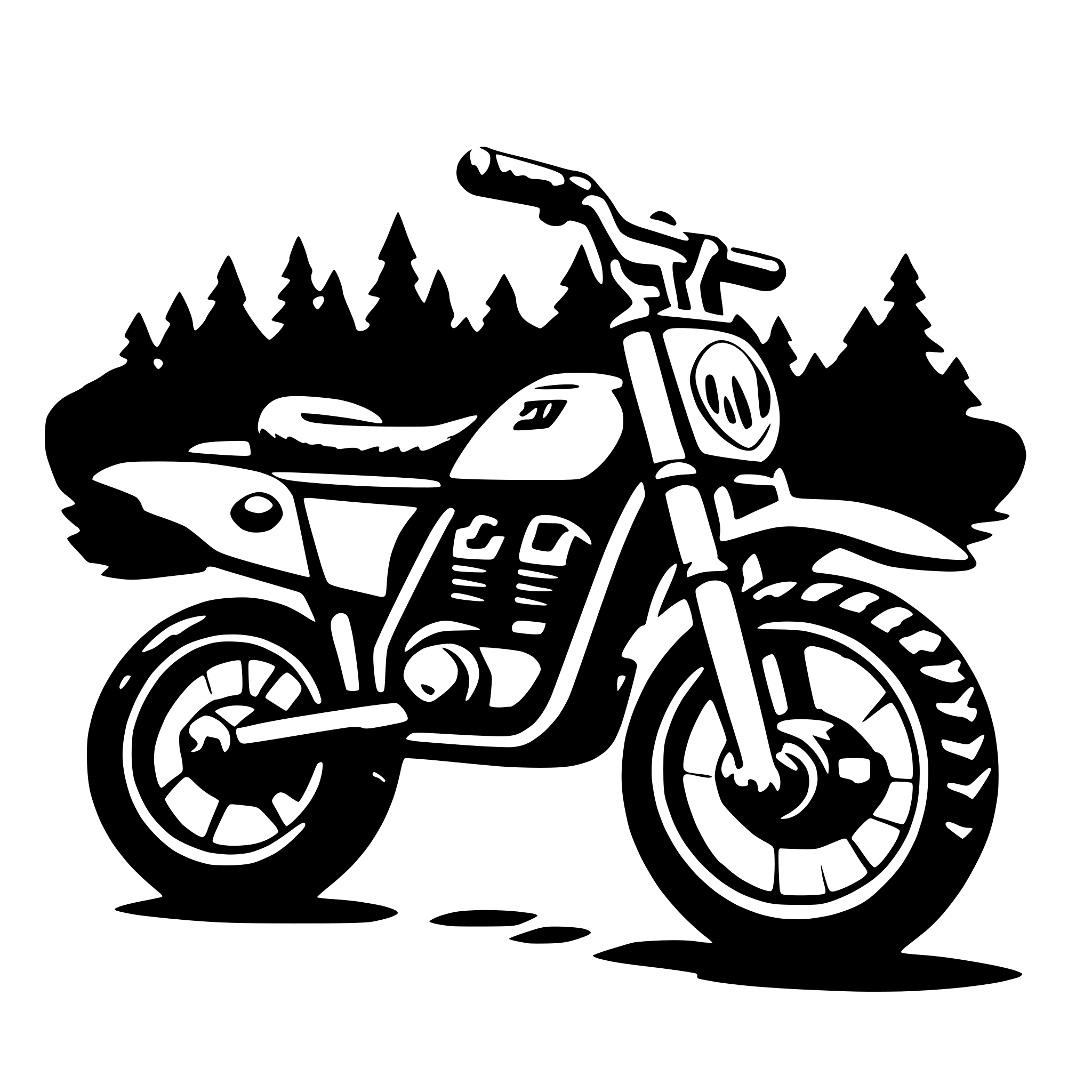AI-generated SVG of 'a simple dirt bike'