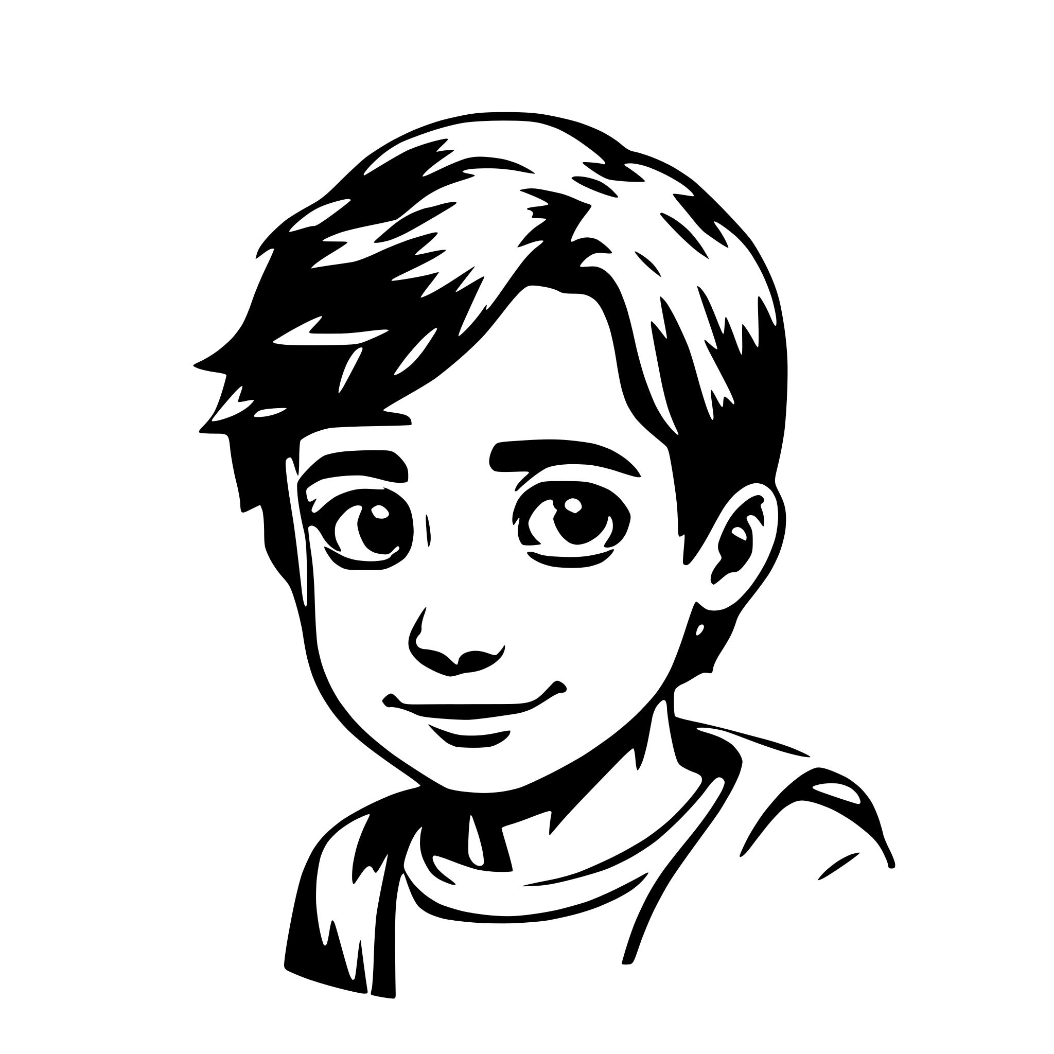 AI-generated SVG of a A CUTE BOY 2D CARTOON CHARACTER