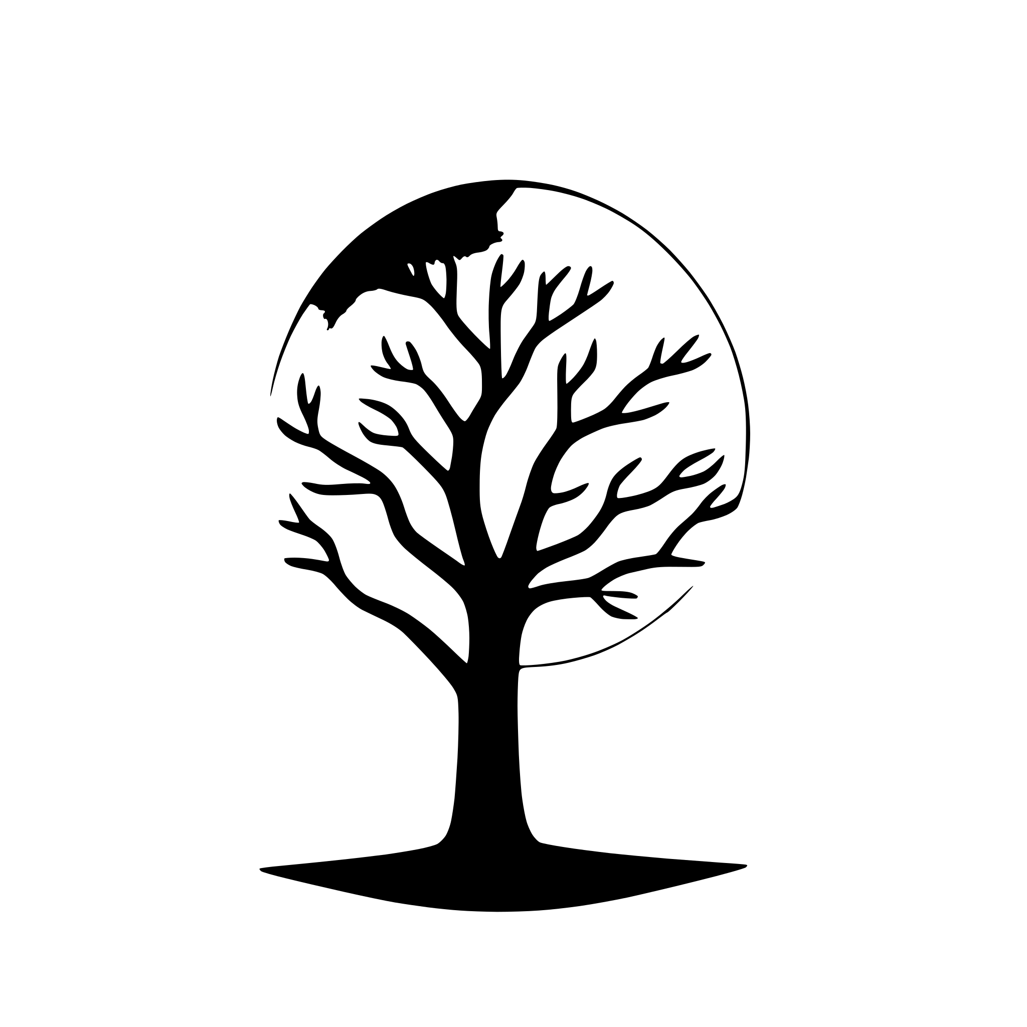 AI-generated SVG of 'tree silhouette against full moon'