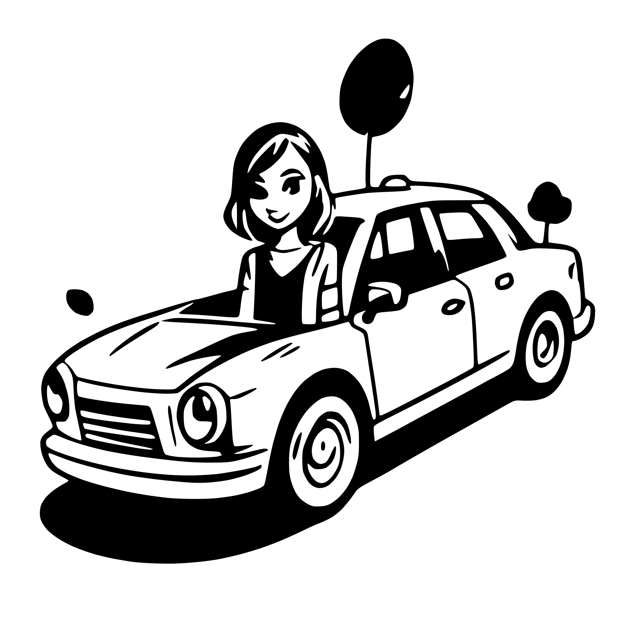 AI-generated SVG of a rear car comic silhouette
