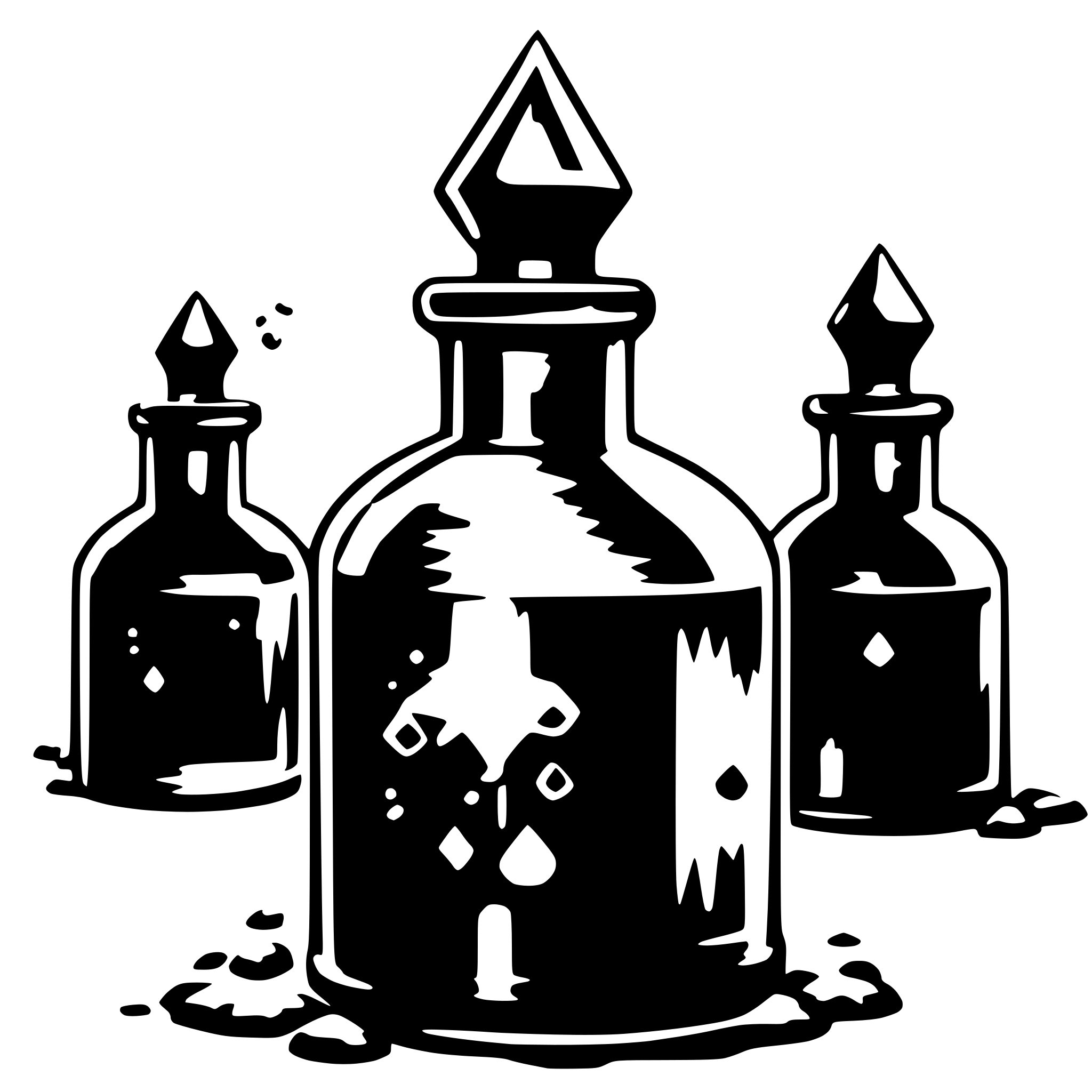 AI-generated SVG of 'falling potion bottles'